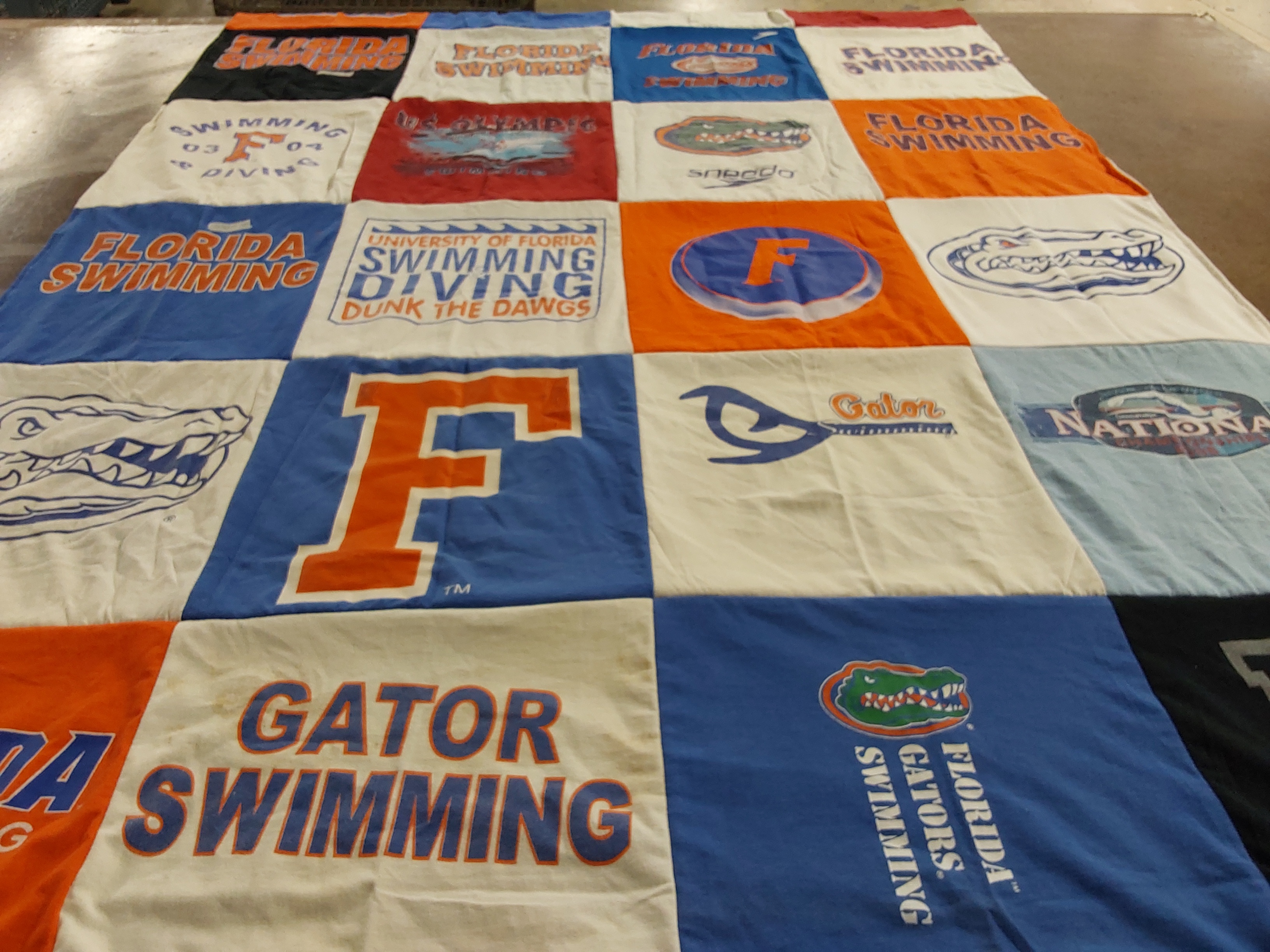 T-shirt quilt featuring university of florida swimming by Tom from FL