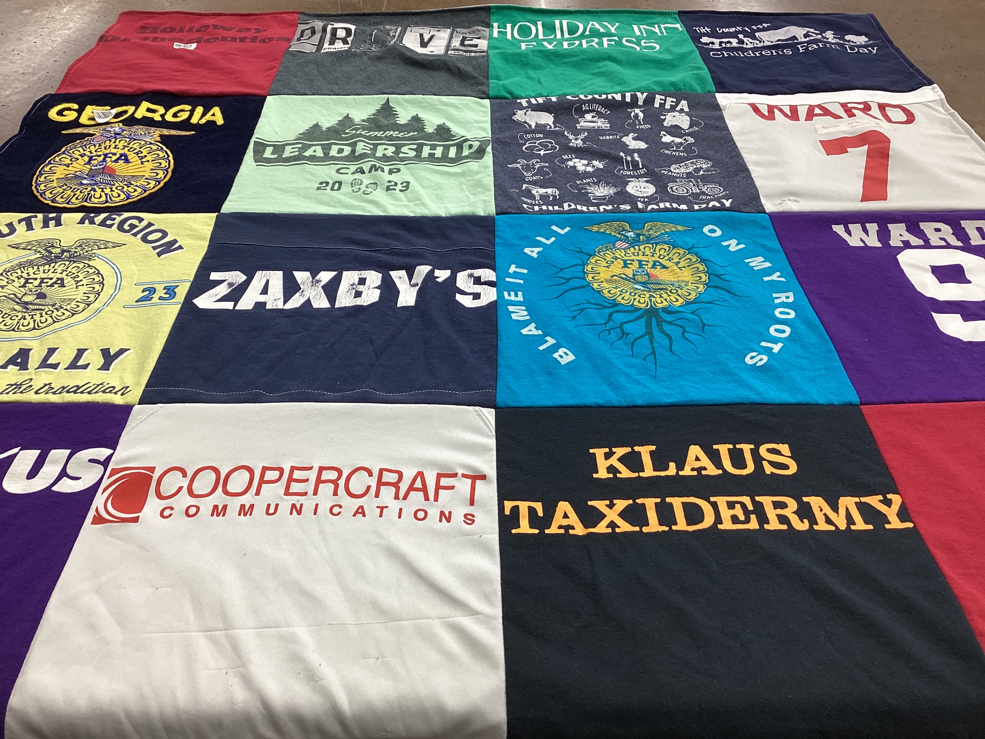 T-shirt quilt with agriculture, leadership themes by Tina from GA