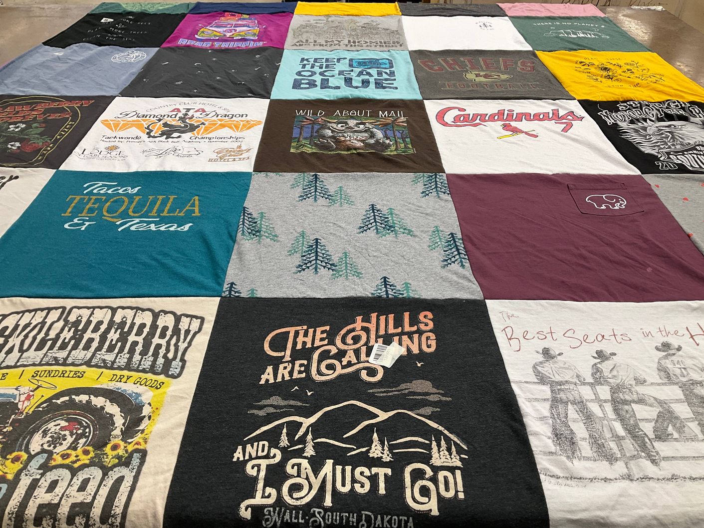 T-shirt quilt featuring kansas city chiefs football, st louis cardinals by Holly from MO