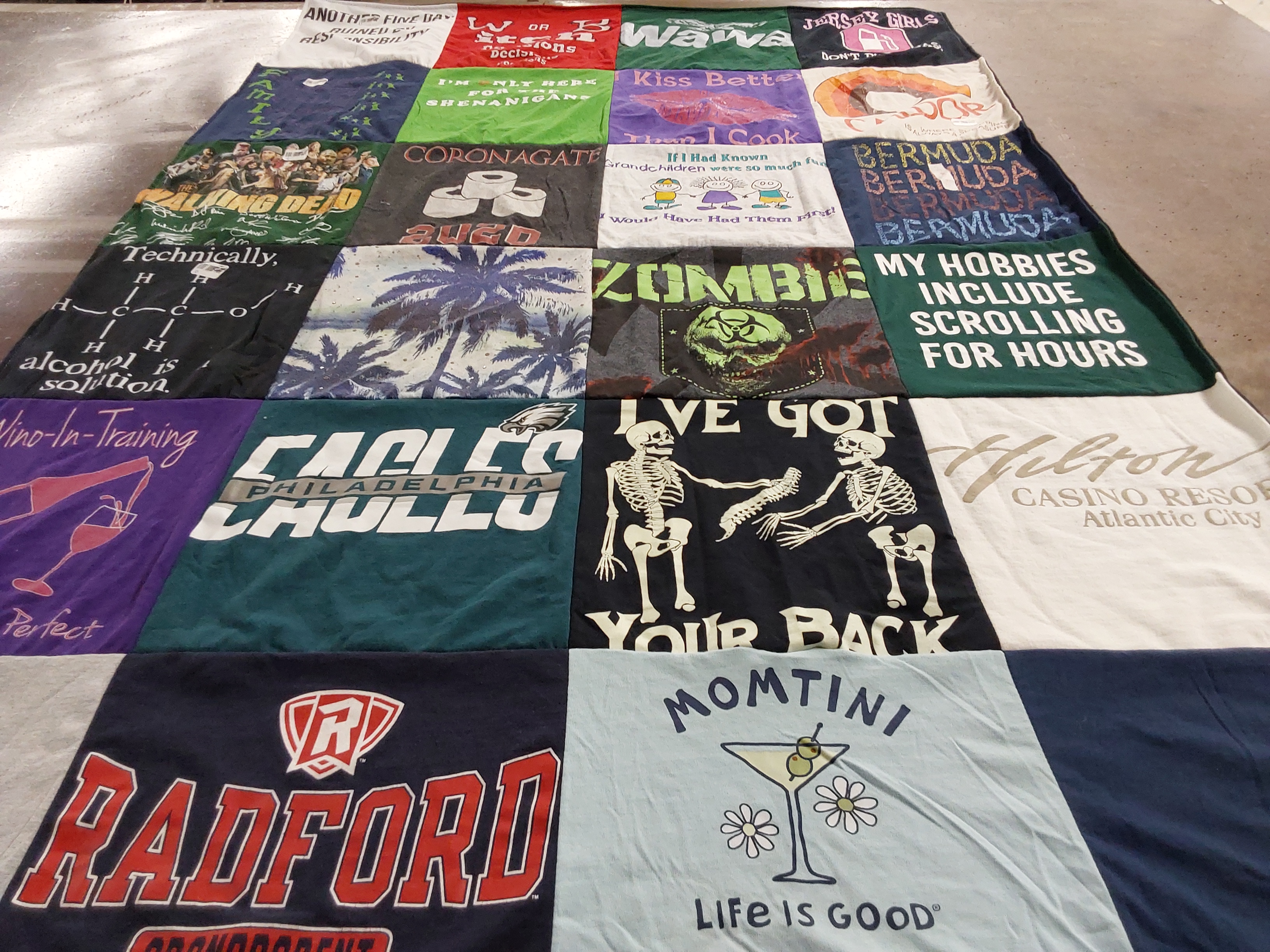 T-shirt quilt featuring philadelphia eagles by Elina from FL