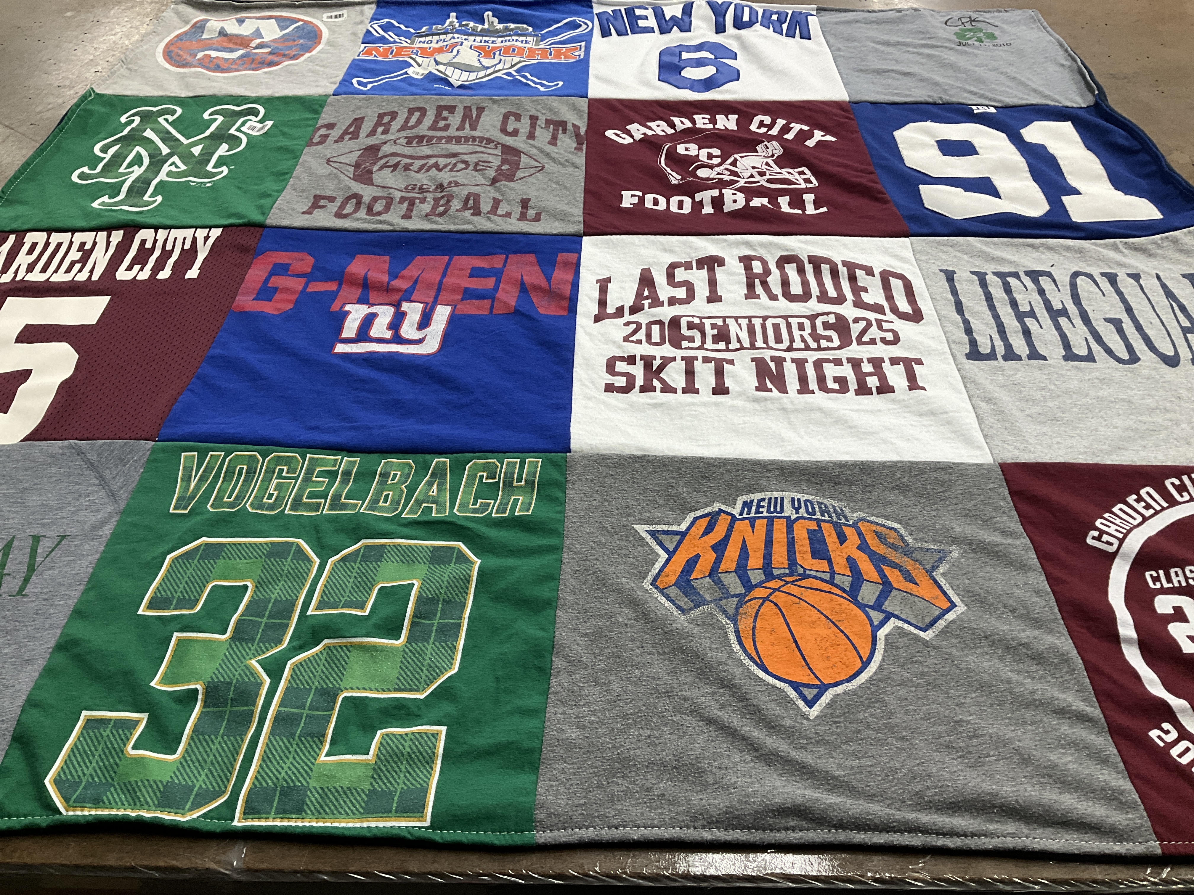 T-shirt quilt featuring new york knicks, new york giants by tricia from NY