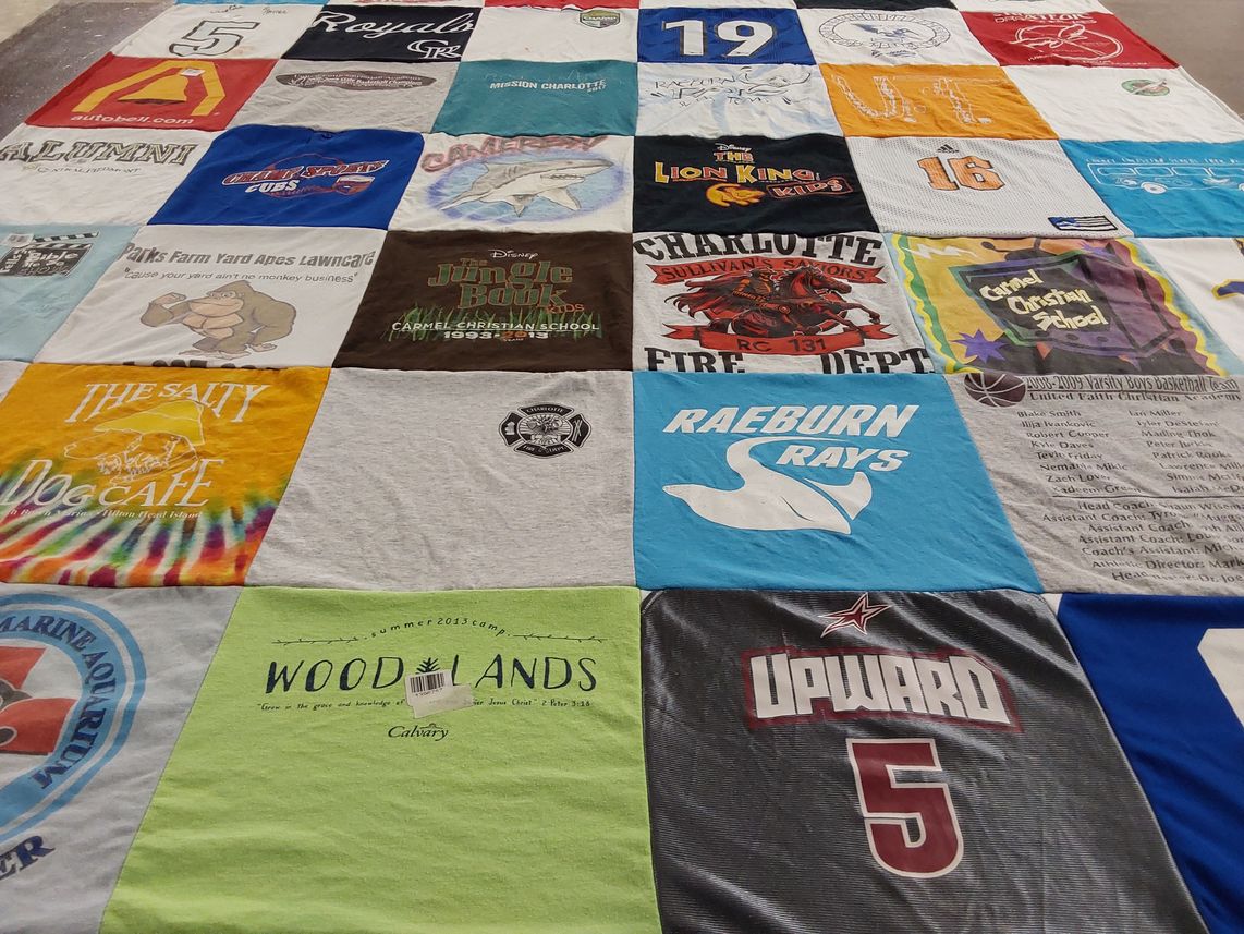 T-shirt quilt featuring charlotte cubs by Lisa from NC