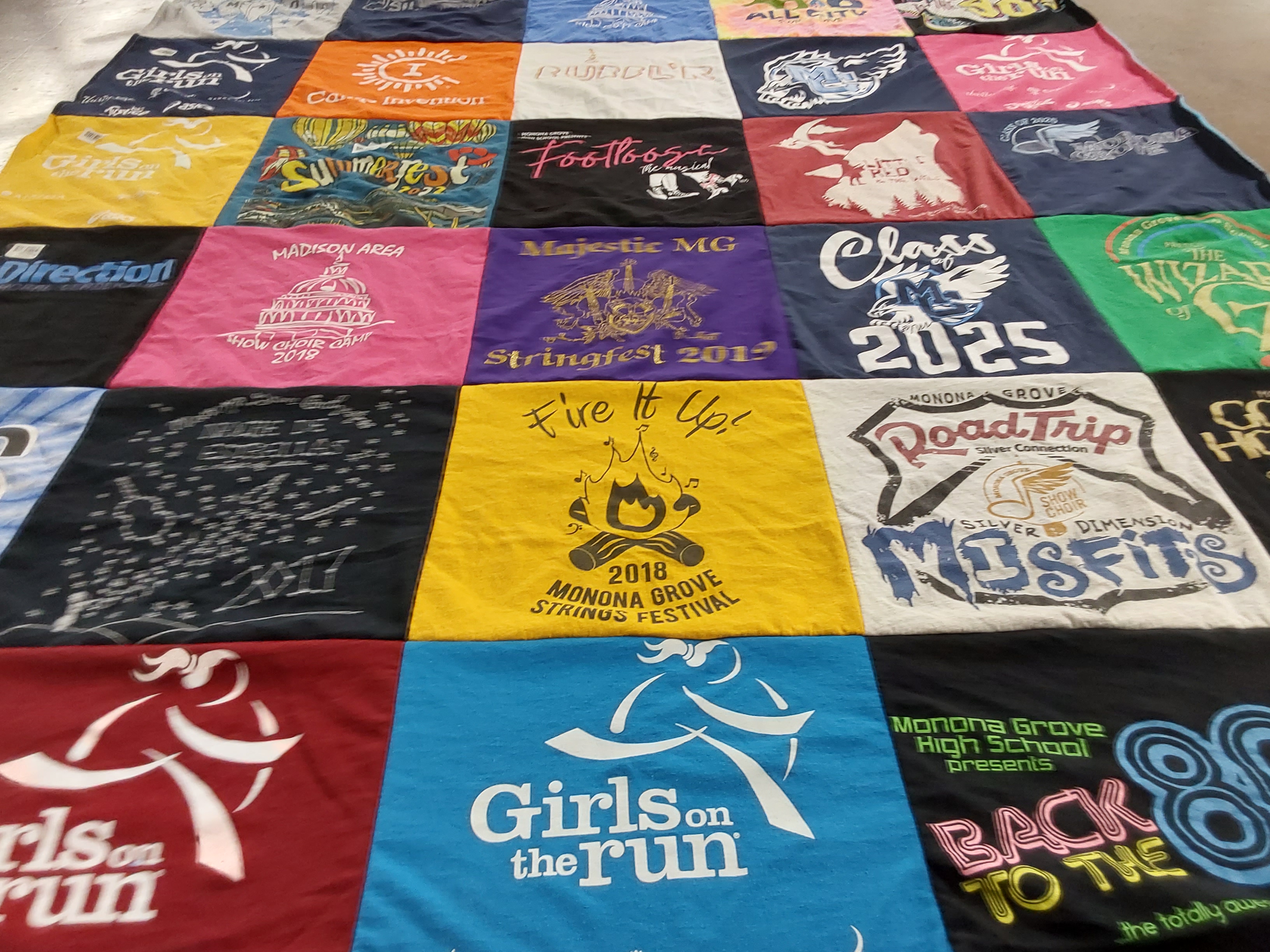 T-shirt quilt from monona grove high school by Kenneth from WI