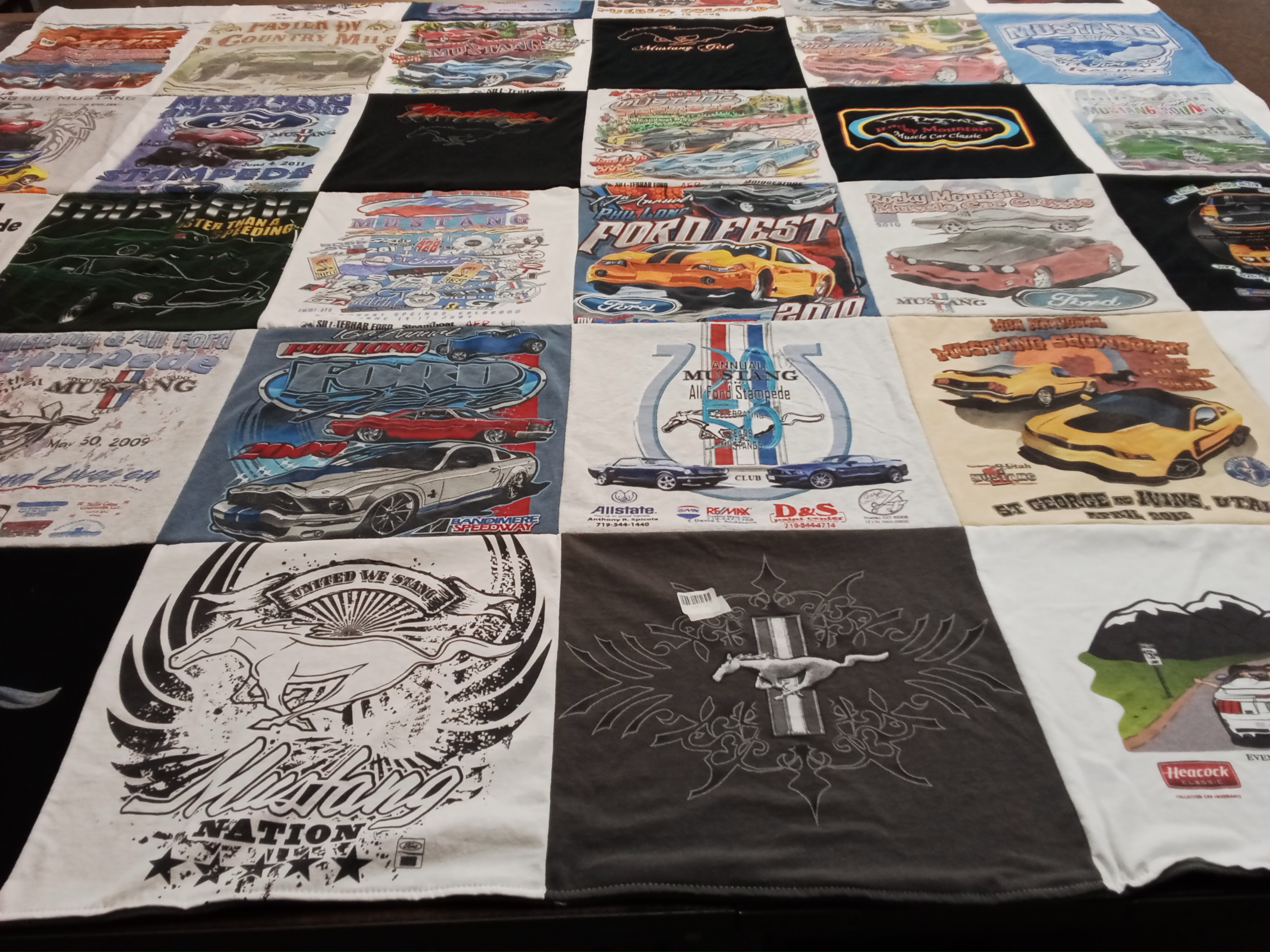 T-shirt quilt with cars, automobiles themes by Vonda from TX