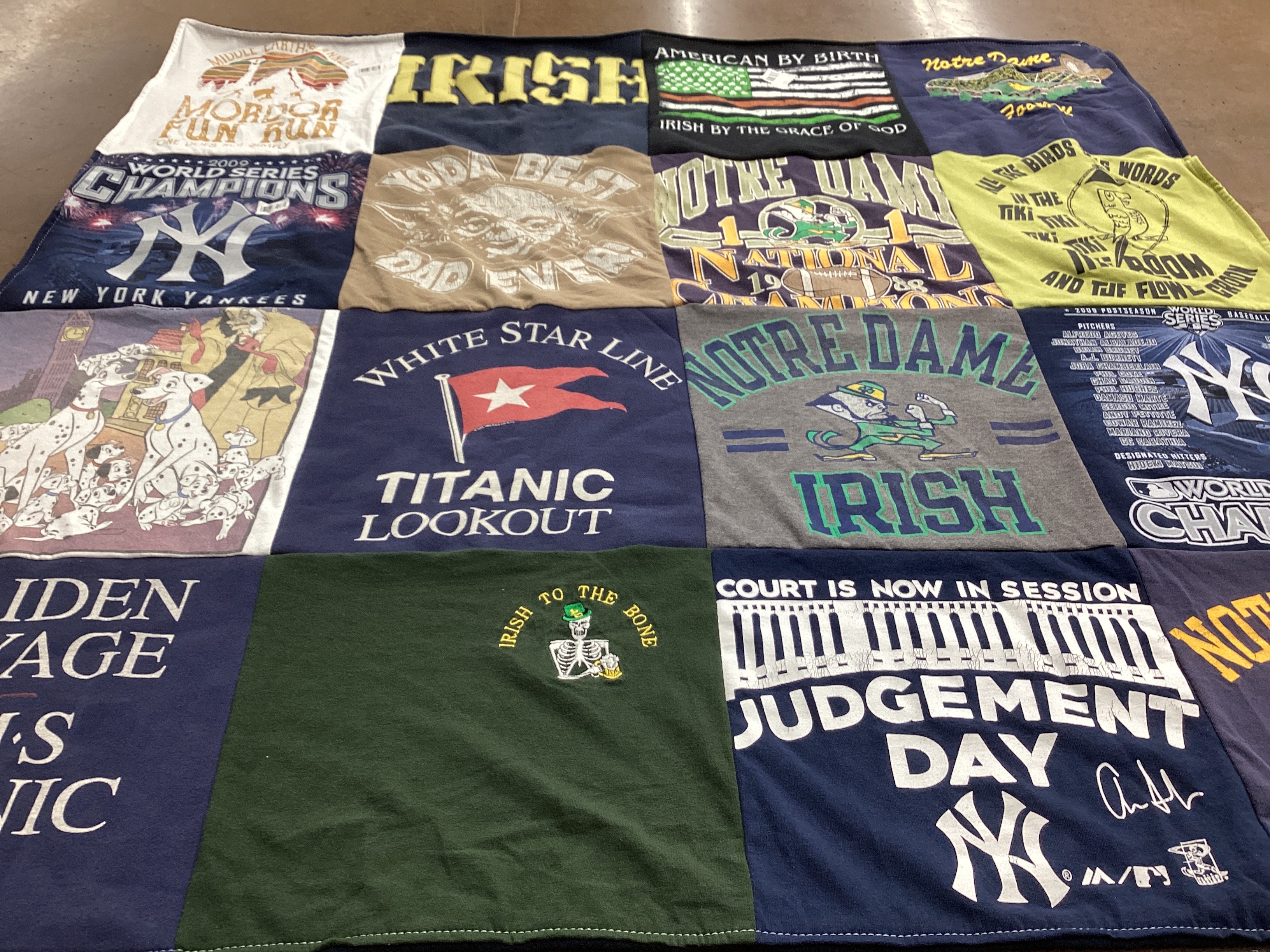 T-shirt quilt featuring new york yankees by Victoria from NJ