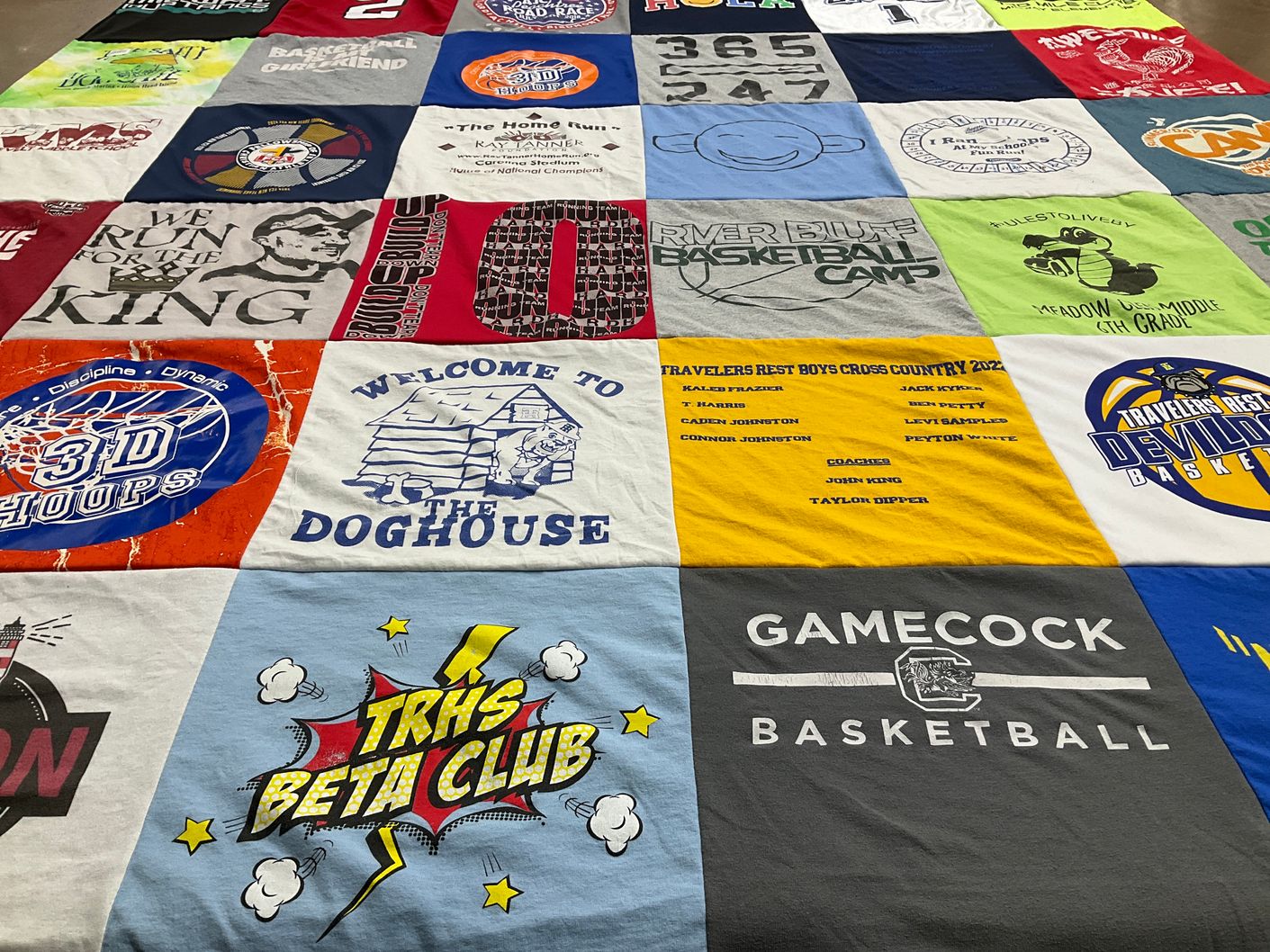 T-shirt quilt featuring travelers rest devils basketball by Benjamin from SC