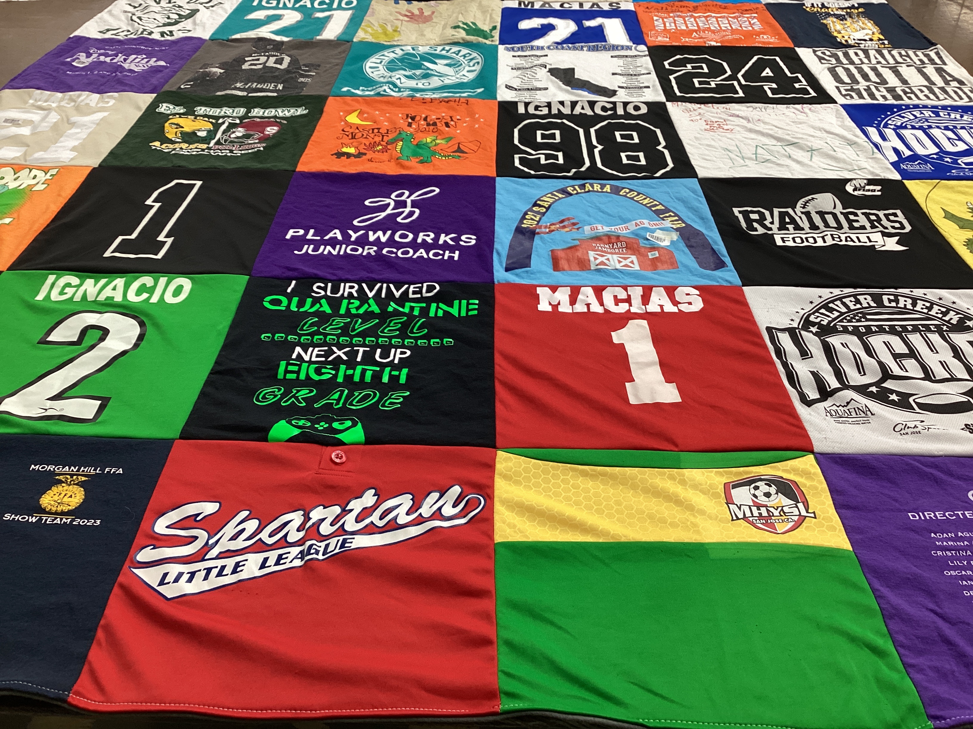 T-shirt quilt featuring raiders football by Nicole from CA