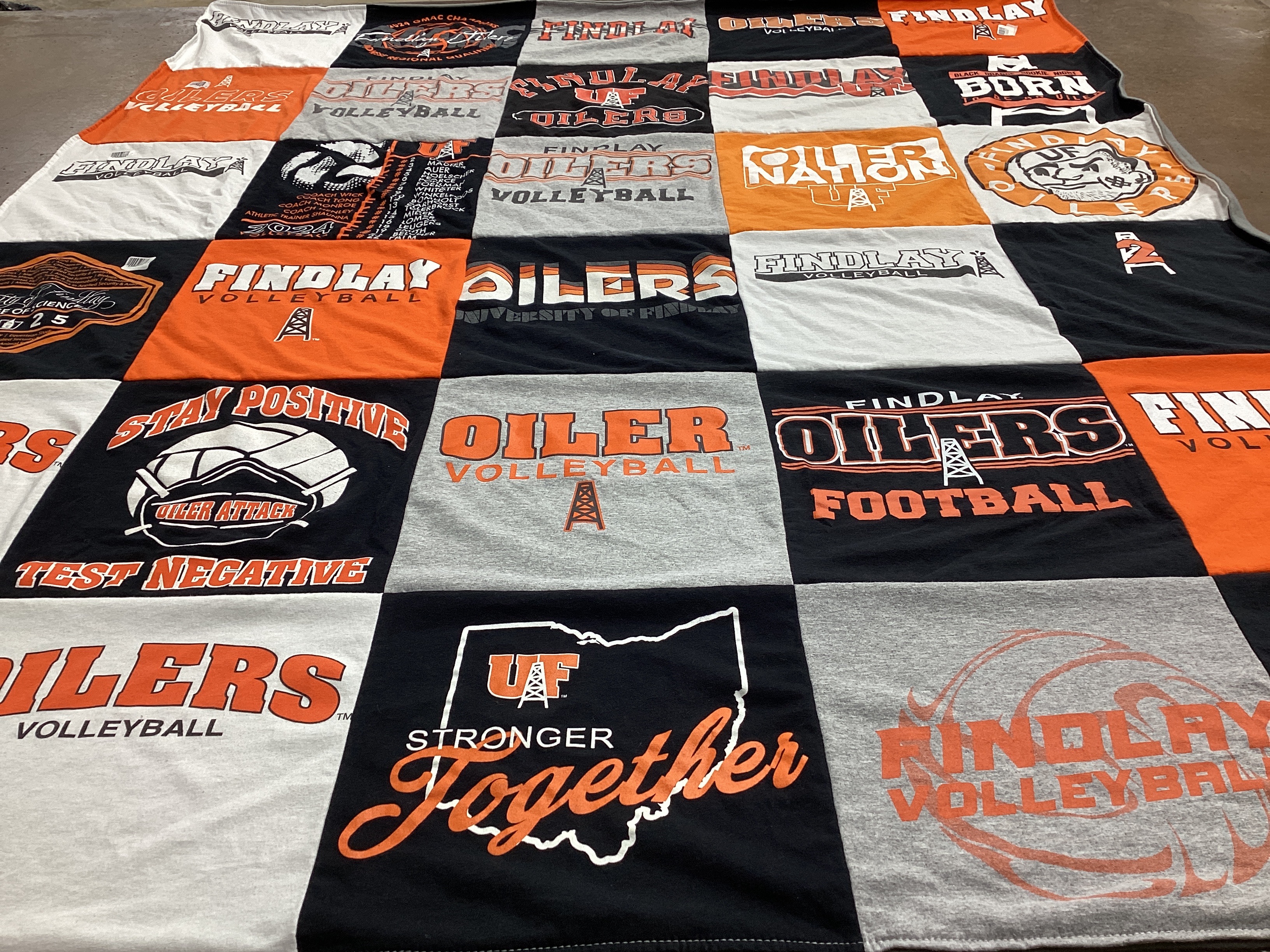 T-shirt quilt featuring findlay oilers football, findlay oilers volleyball by Cinda from IN