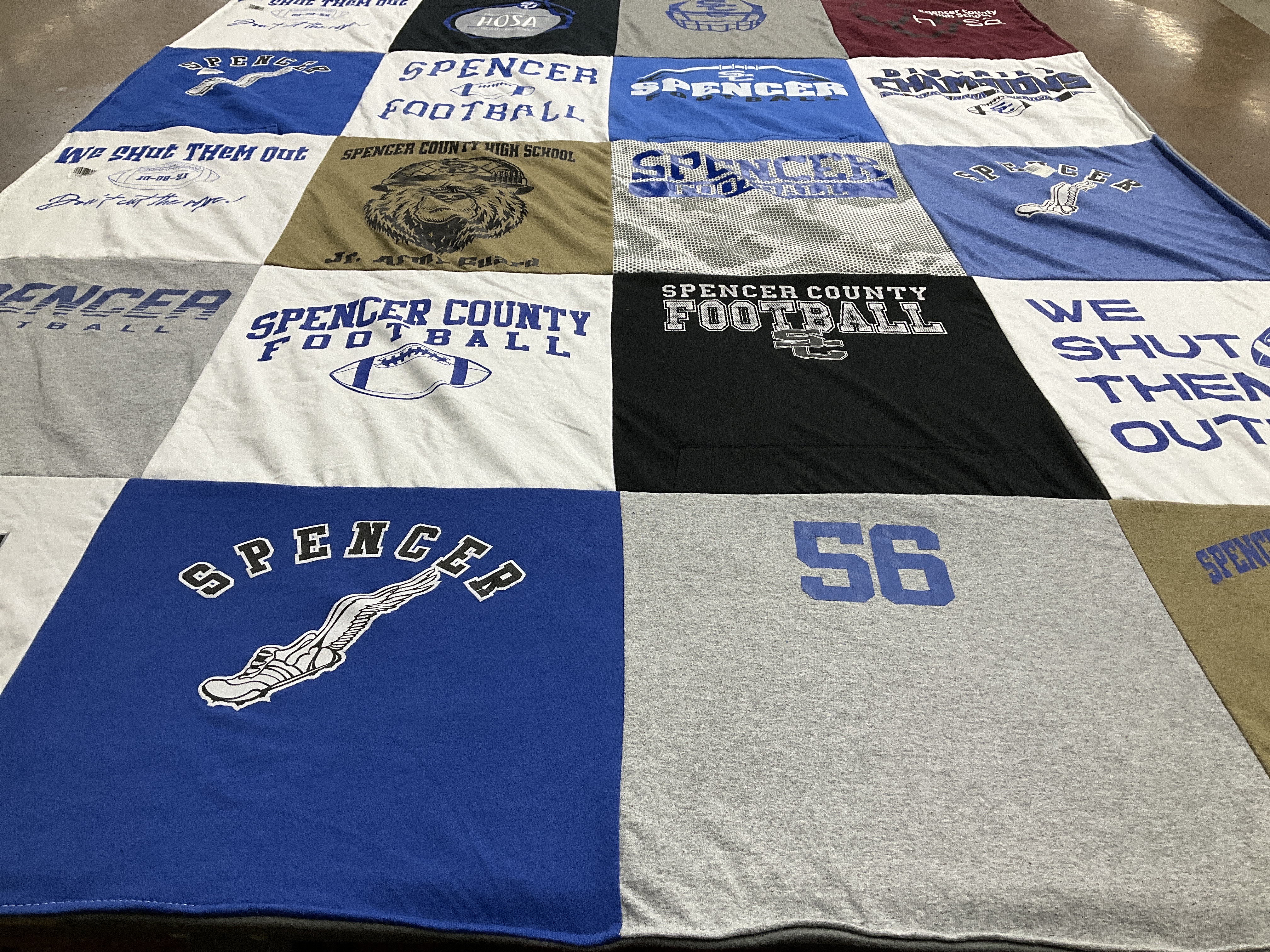 T-shirt quilt featuring spencer county football by Melanie from KY