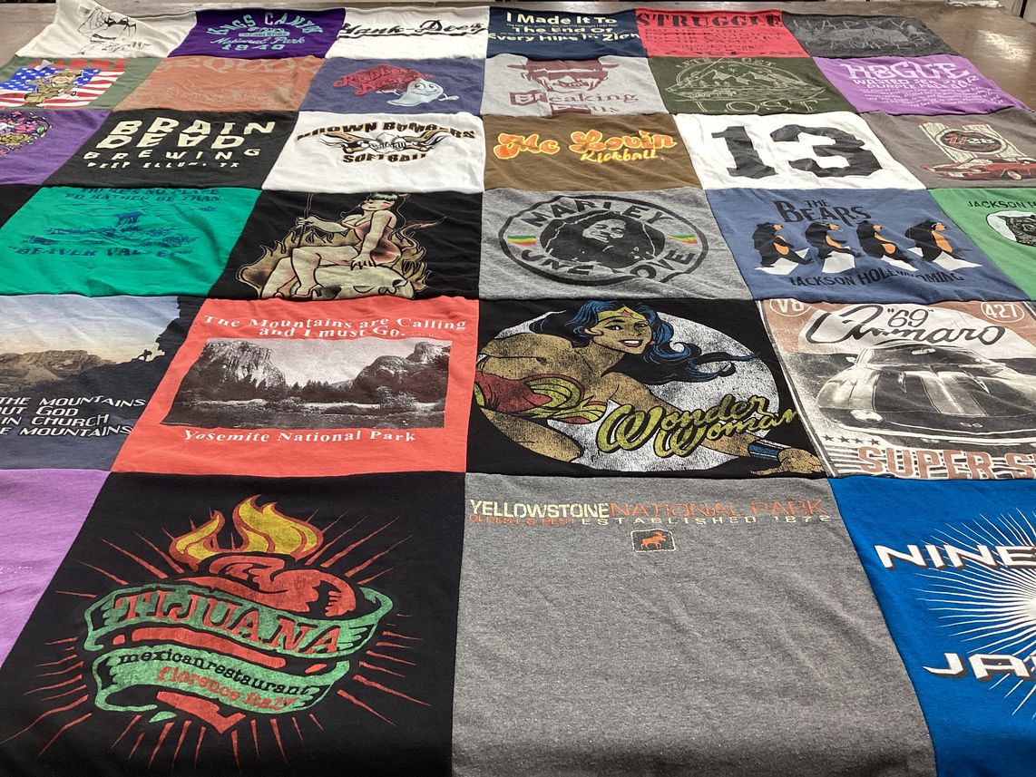 T-shirt quilt featuring jackson hollard by Maribel from CA