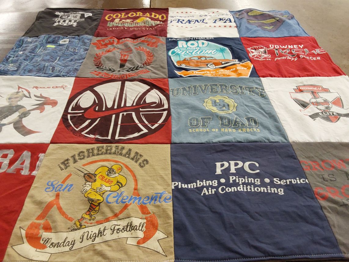 T-shirt quilt featuring downey elite by Regina from CA