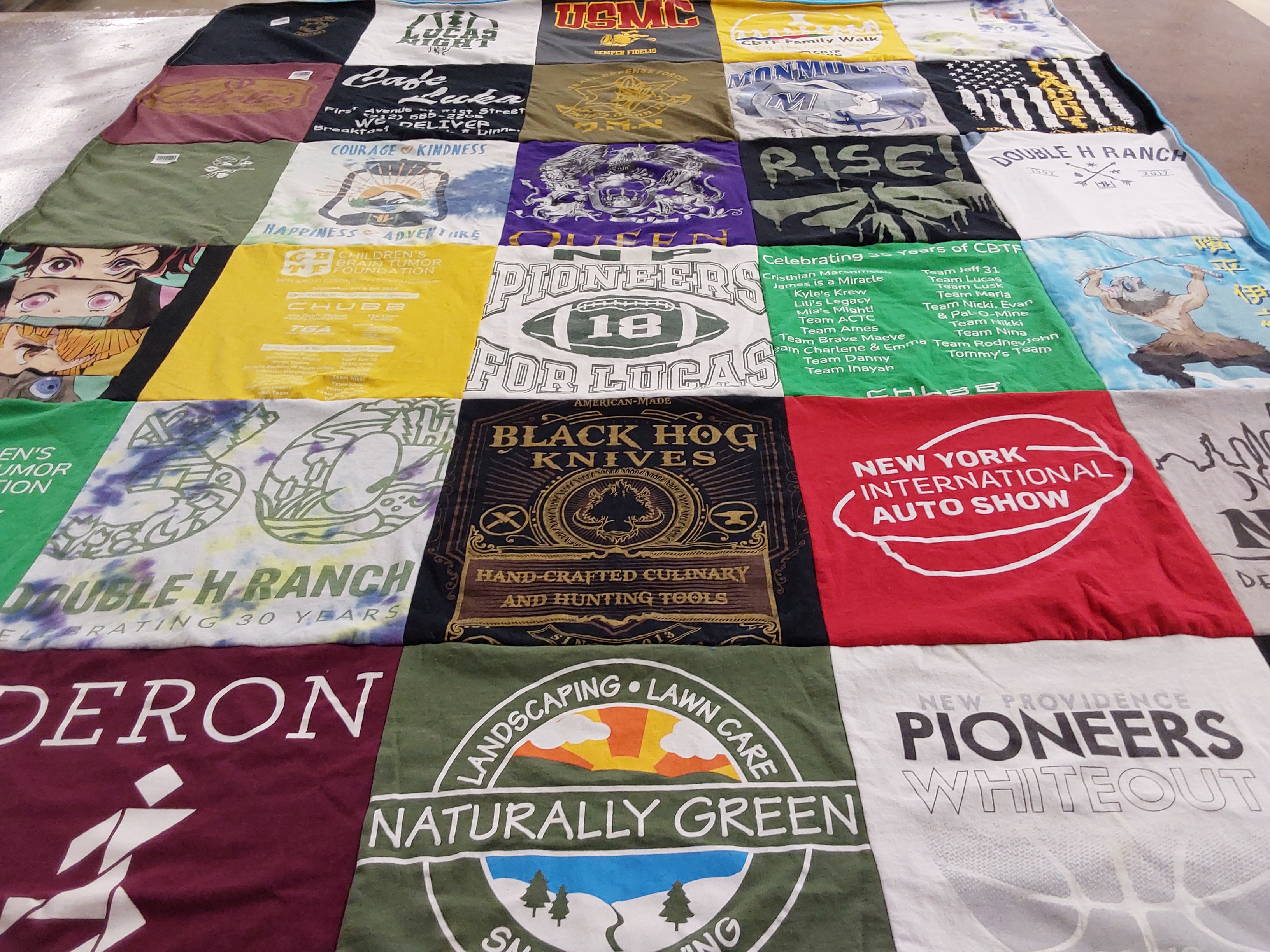 T-shirt quilt featuring pioneers by Amy from NJ