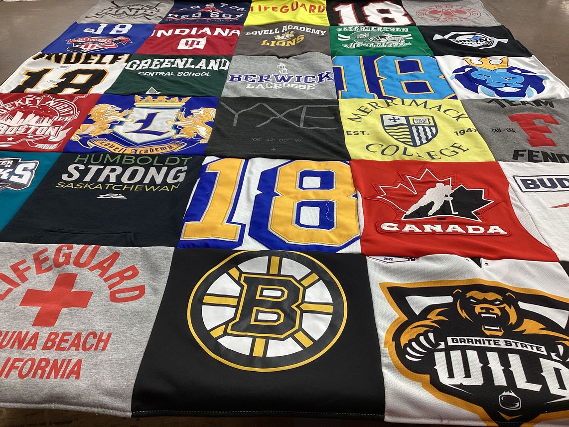 T-shirt quilt featuring granite state wild, boston bruins by Rhonda from NH