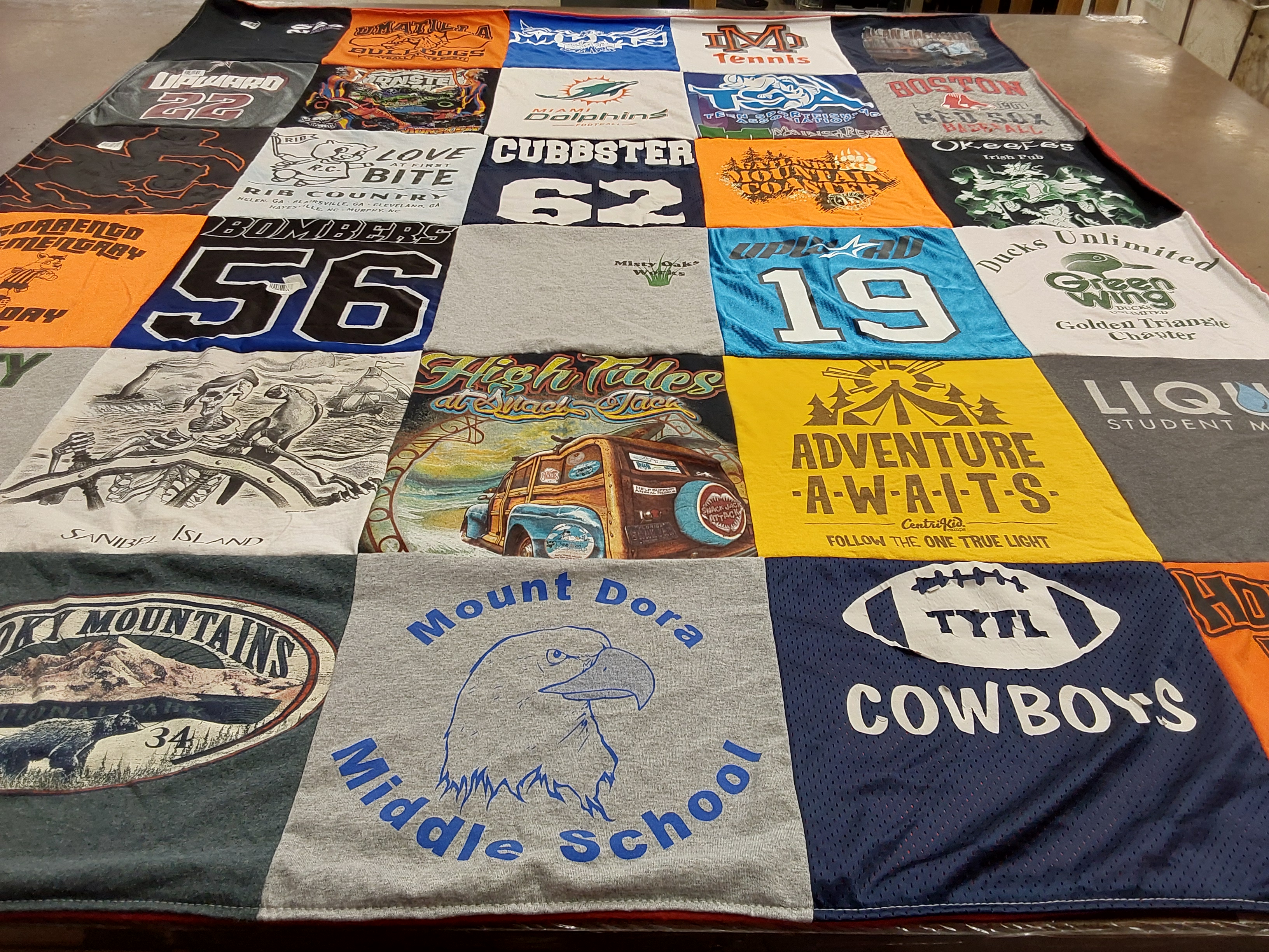 T-shirt quilt from mount dora middle school by Colleen from FL