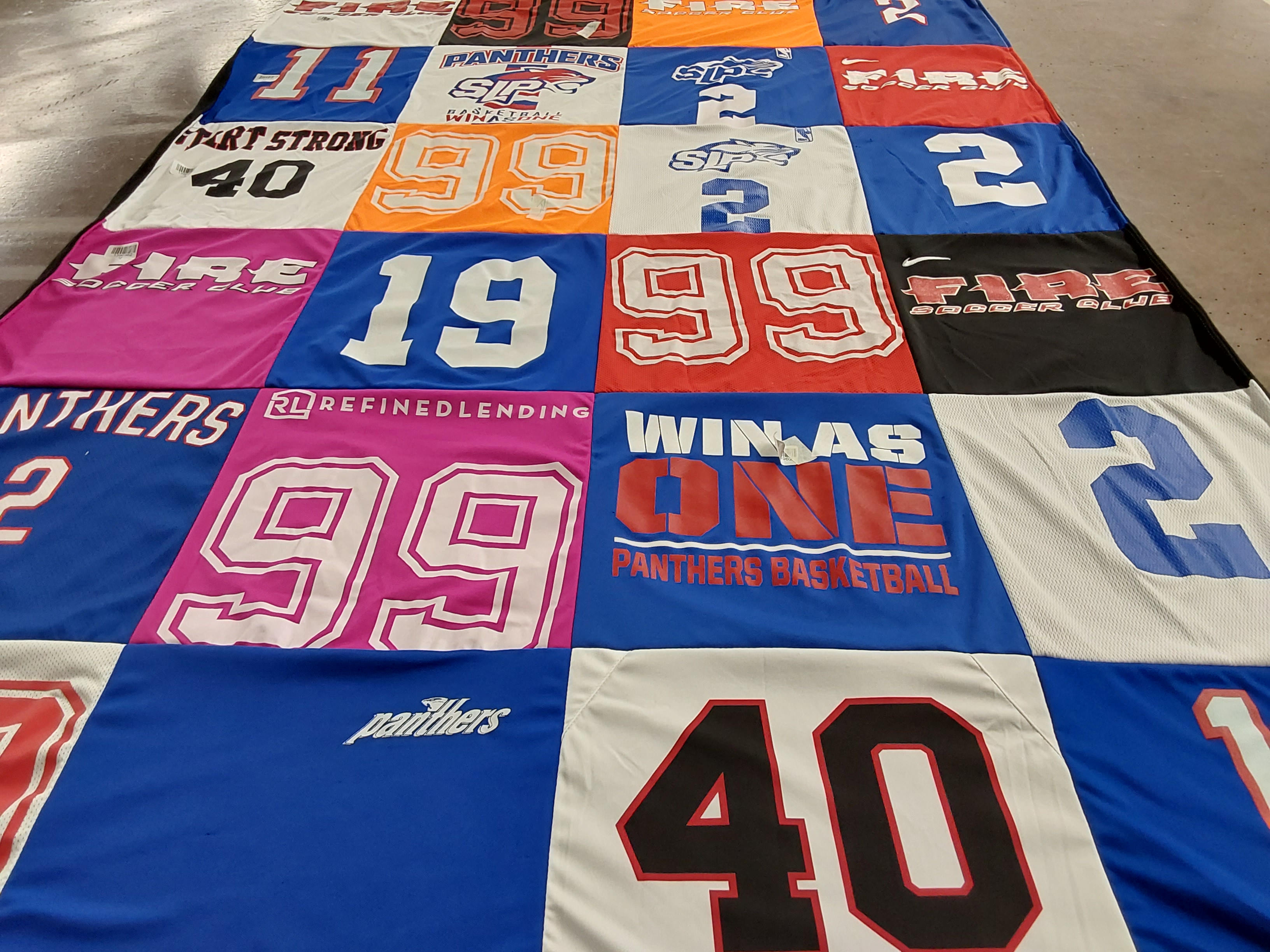 T-shirt quilt featuring panthers basketball by Wendy from MN