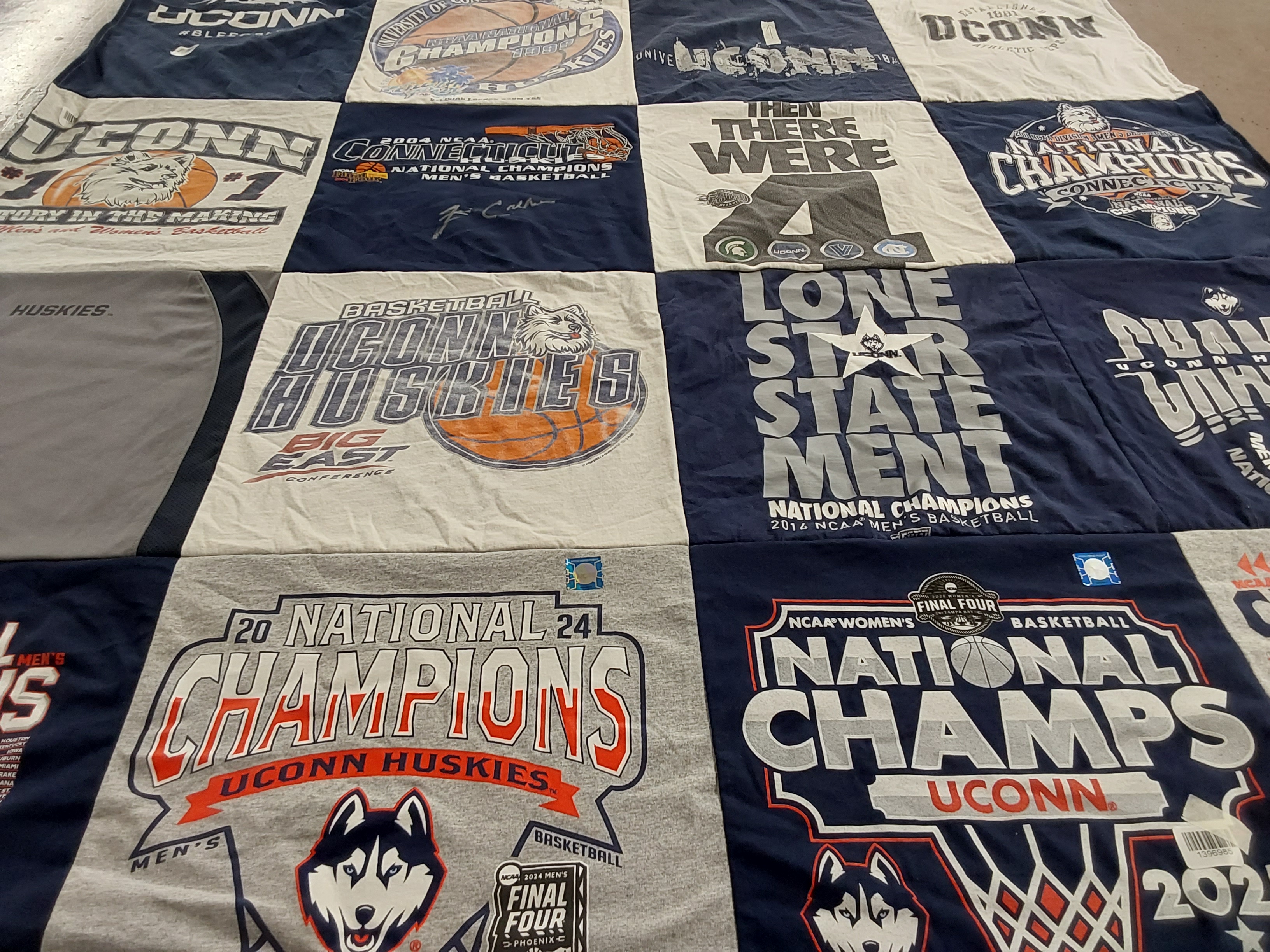 T-shirt quilt featuring uconn huskies by Lori from NJ