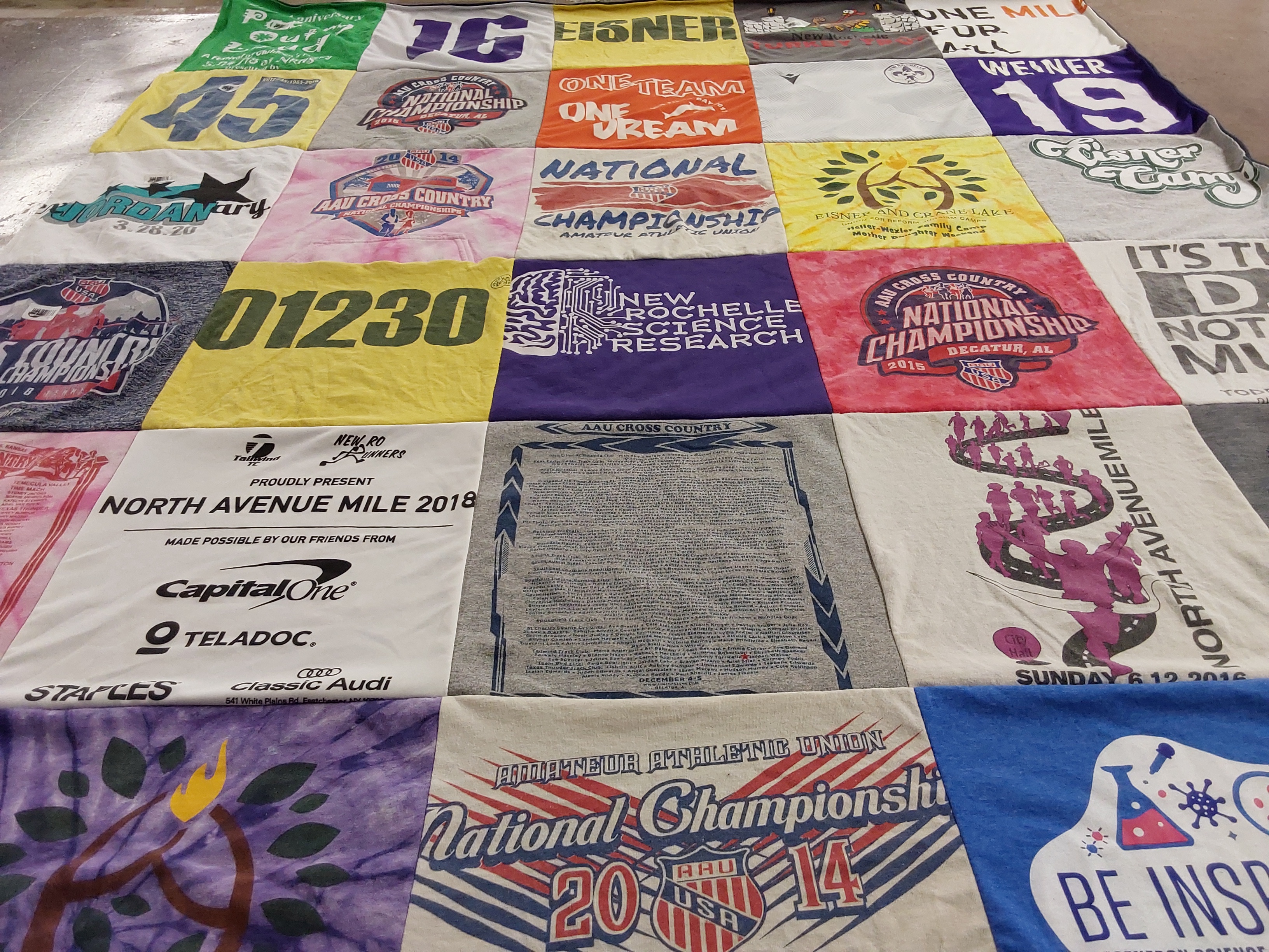 T-shirt quilt featuring aau athletic union by Limor from NY