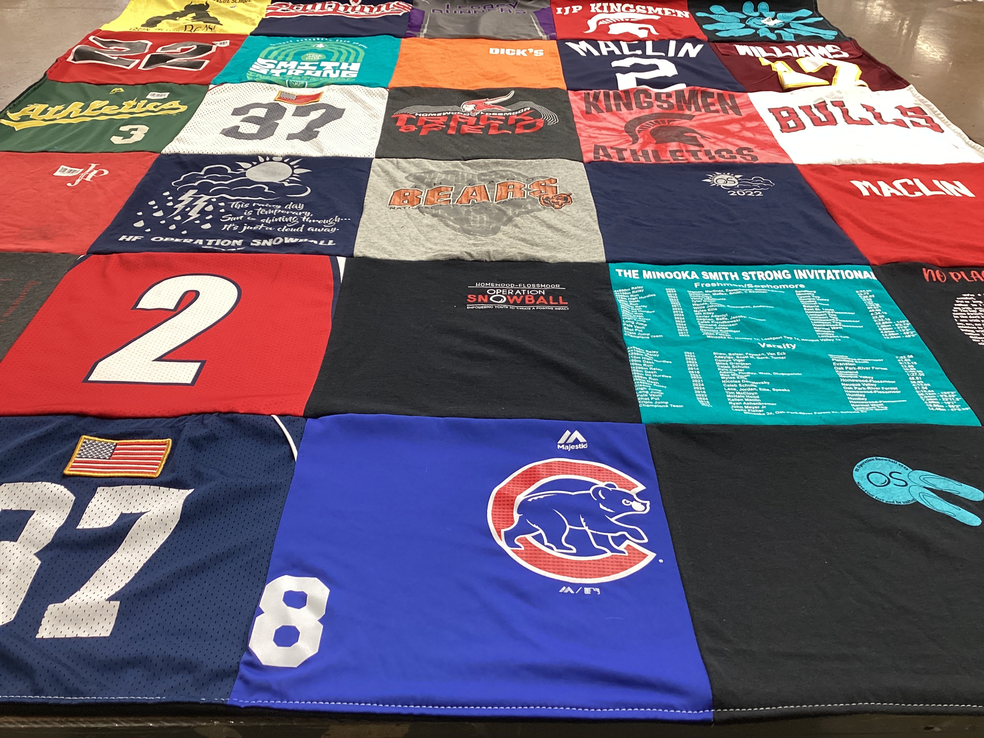 T-shirt quilt featuring chicago cubs by Beth from IL