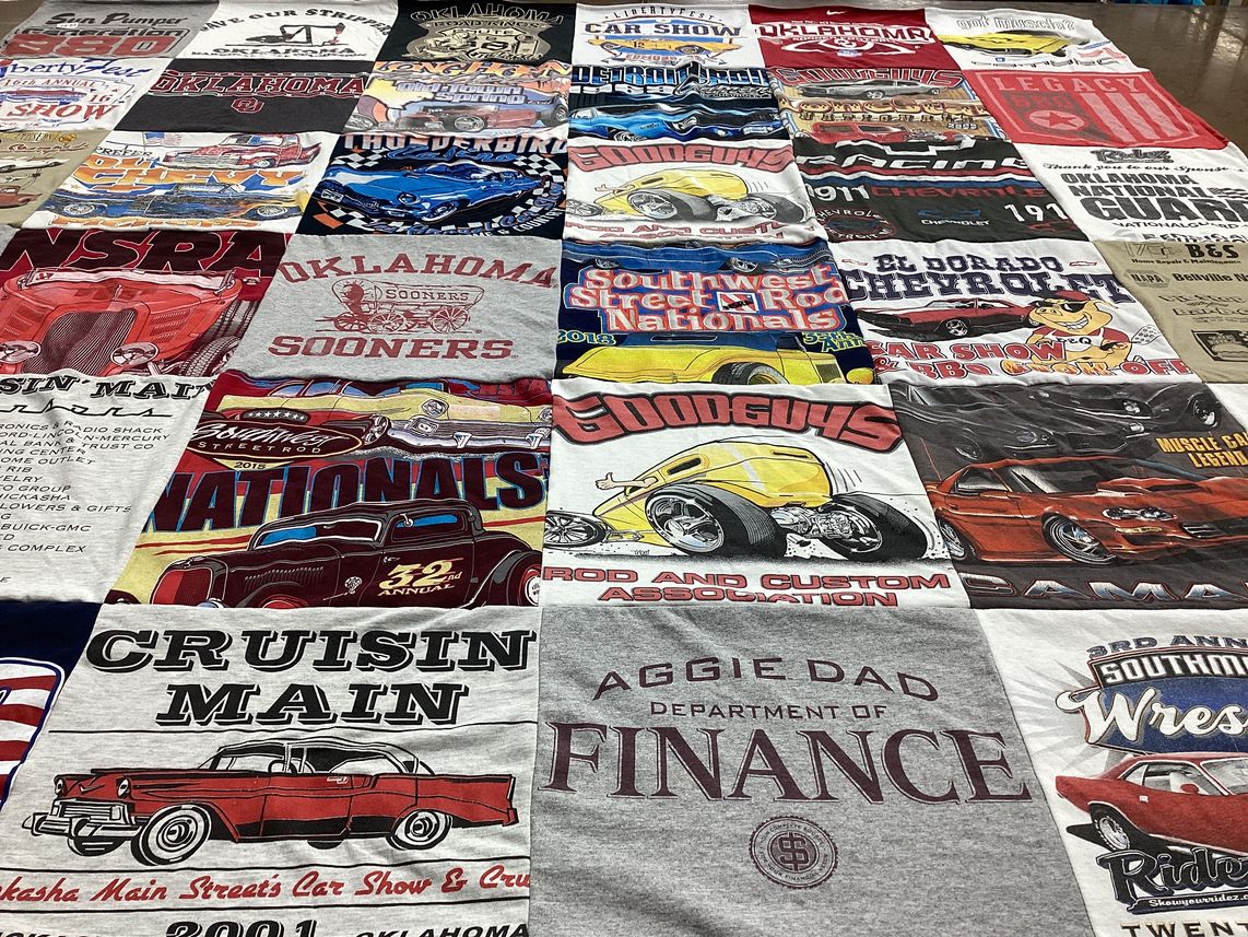 T-shirt quilt from oklahoma state university by Richard from TX