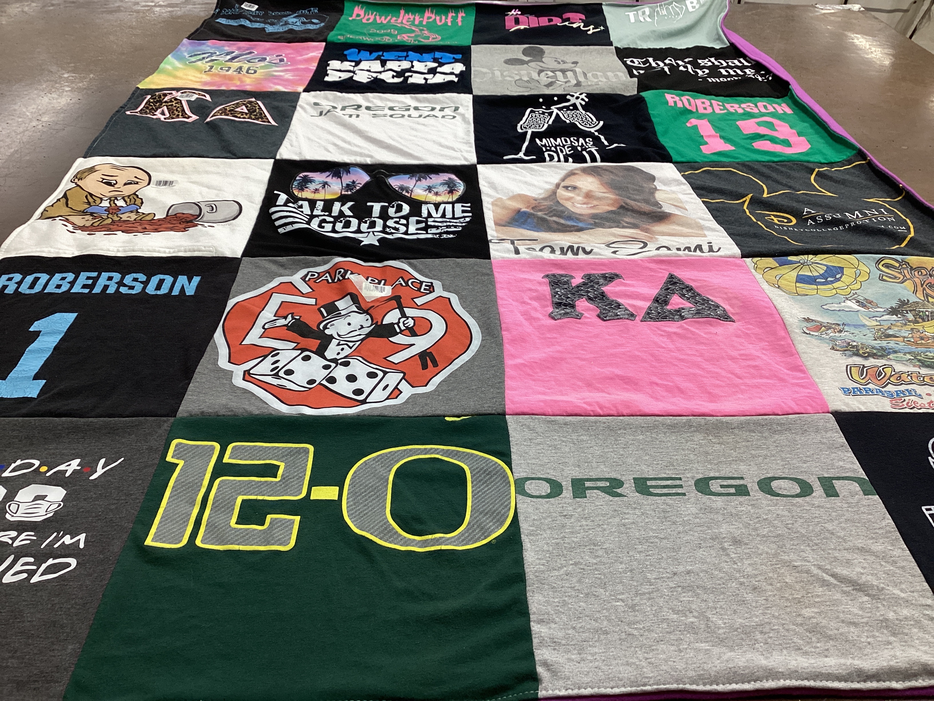 T-shirt quilt from university of oregon by Samantha from OR