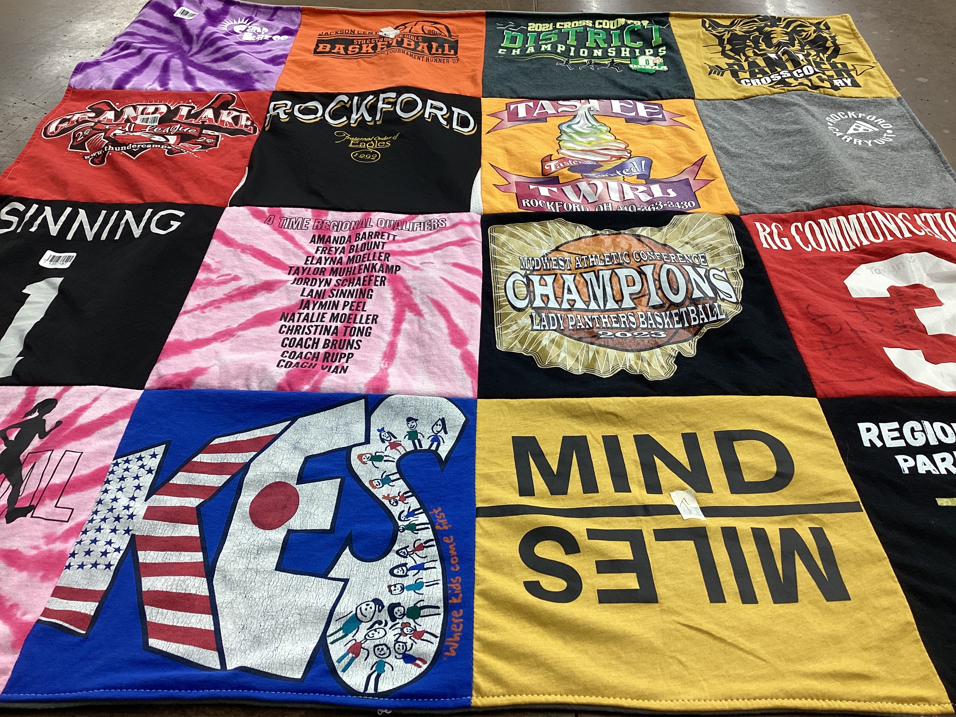T-shirt quilt featuring lady panthers basketball by Melissa from OH