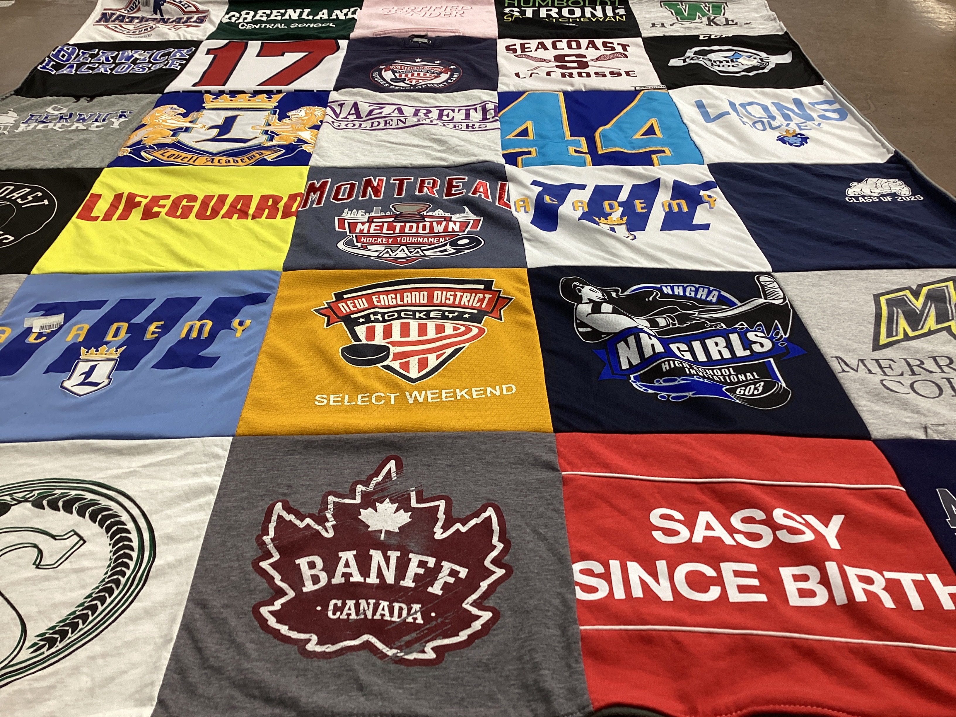 T-shirt quilt featuring new england district hockey, nh girls high school by Rhonda from NH