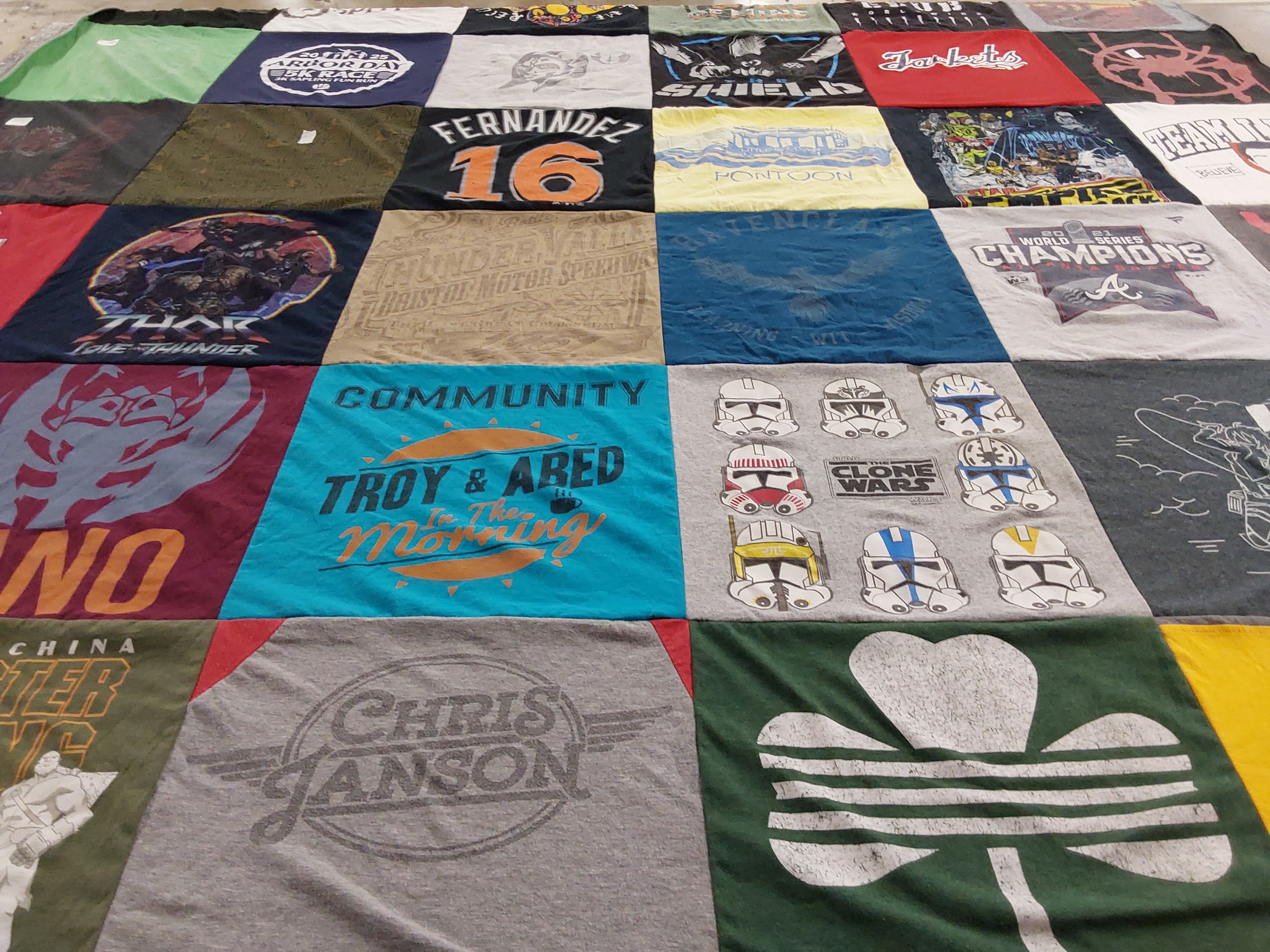 T-shirt quilt featuring world series champions, atlanta braves by Christopher from TN