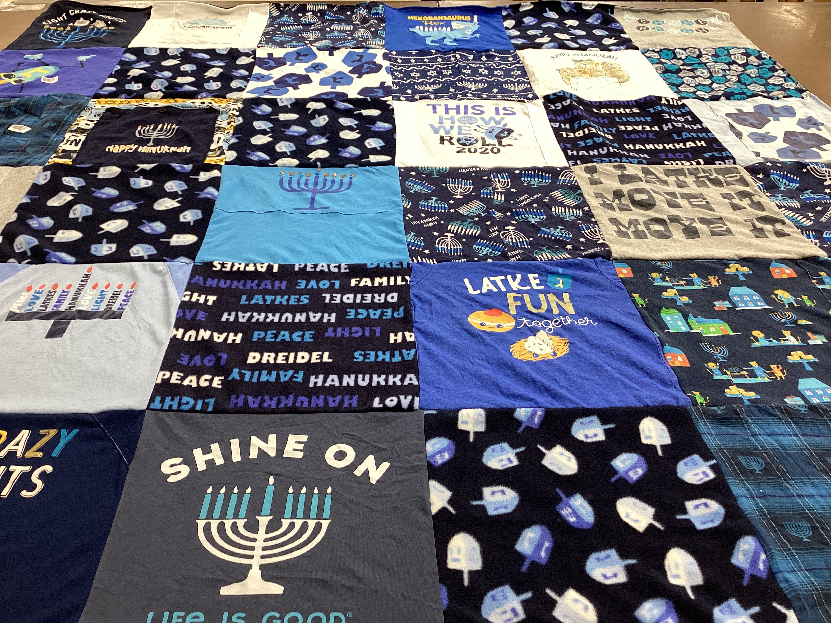 T-shirt quilt with judaism, holiday celebration themes by Rachel from MA