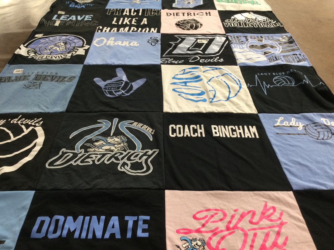 T-shirt quilt featuring dietrich blue devils by Charley from ID