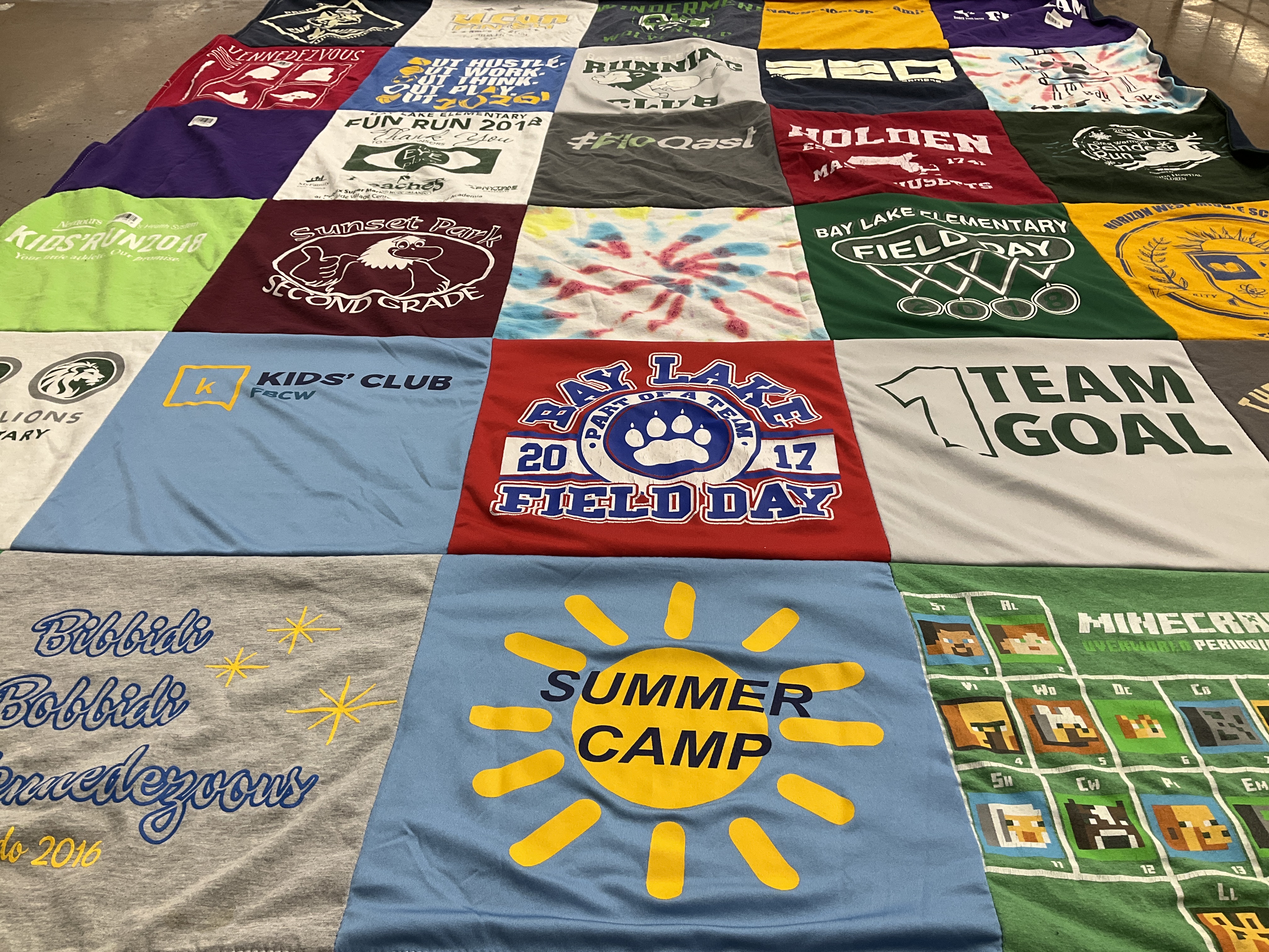 T-shirt quilt from bay lake elementary school by JENNIFER from FL