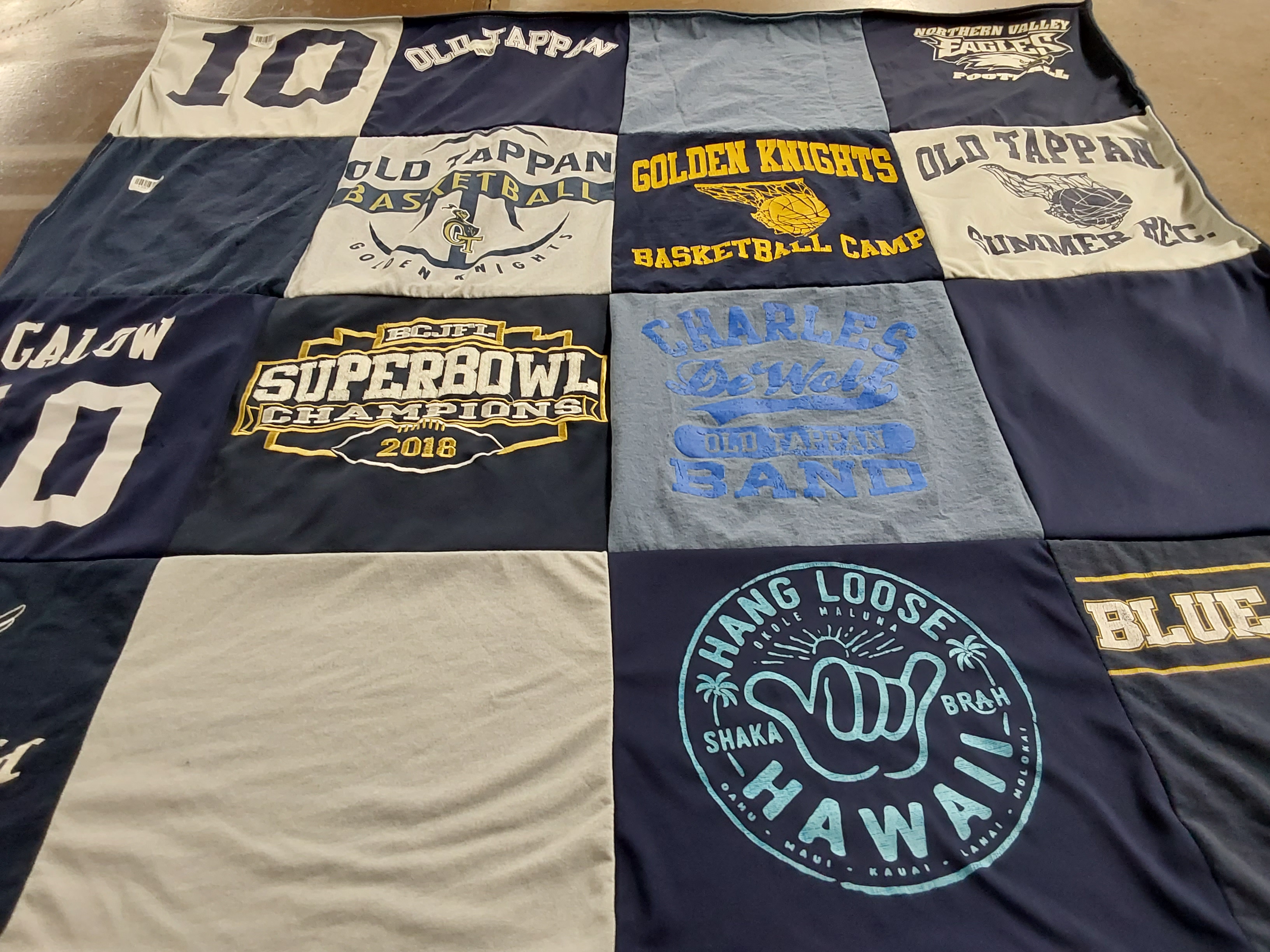 T-shirt quilt featuring northern valley eagles football by Liz from NJ