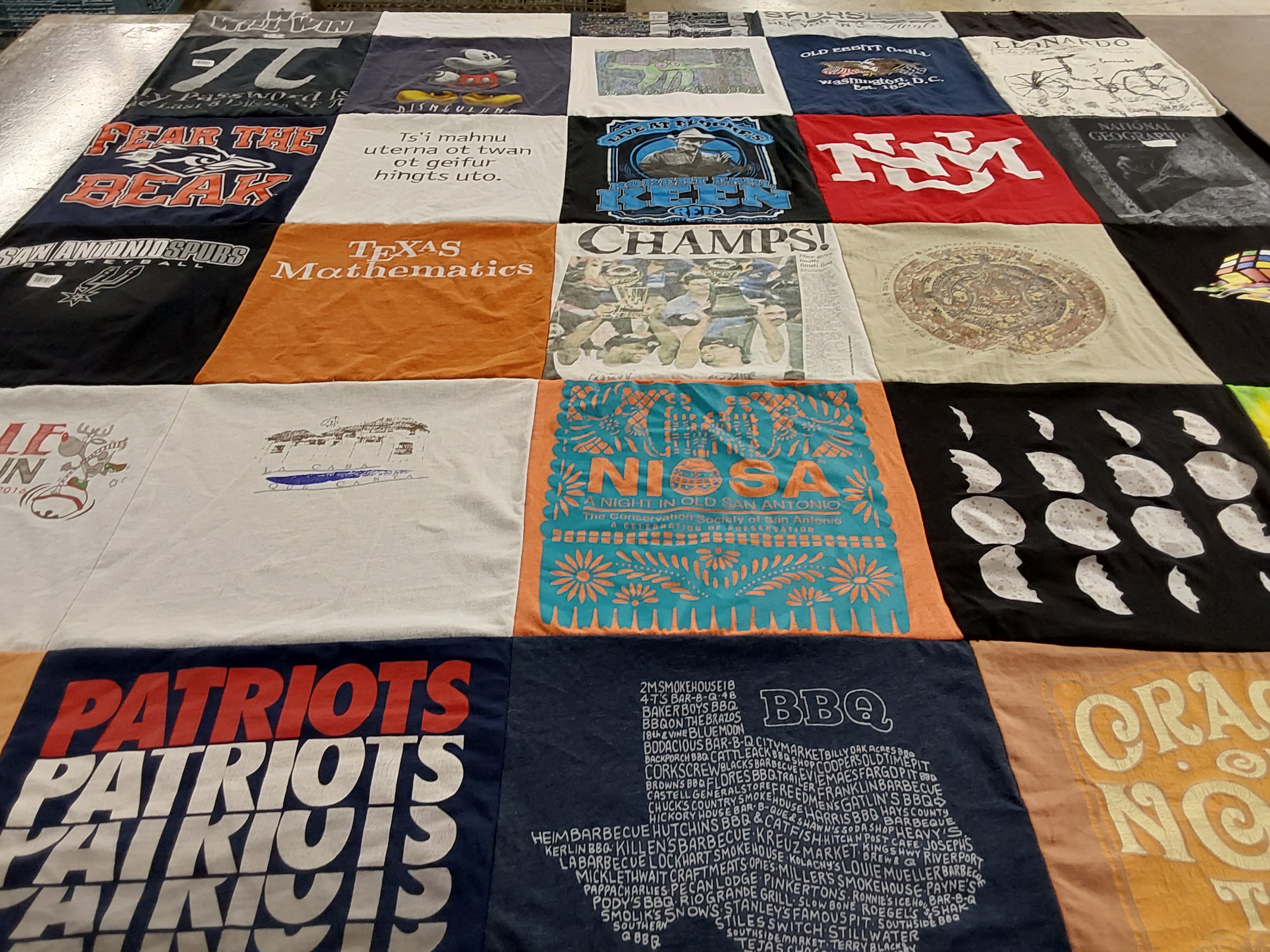 T-shirt quilt featuring new england patriots by Graciela from TX