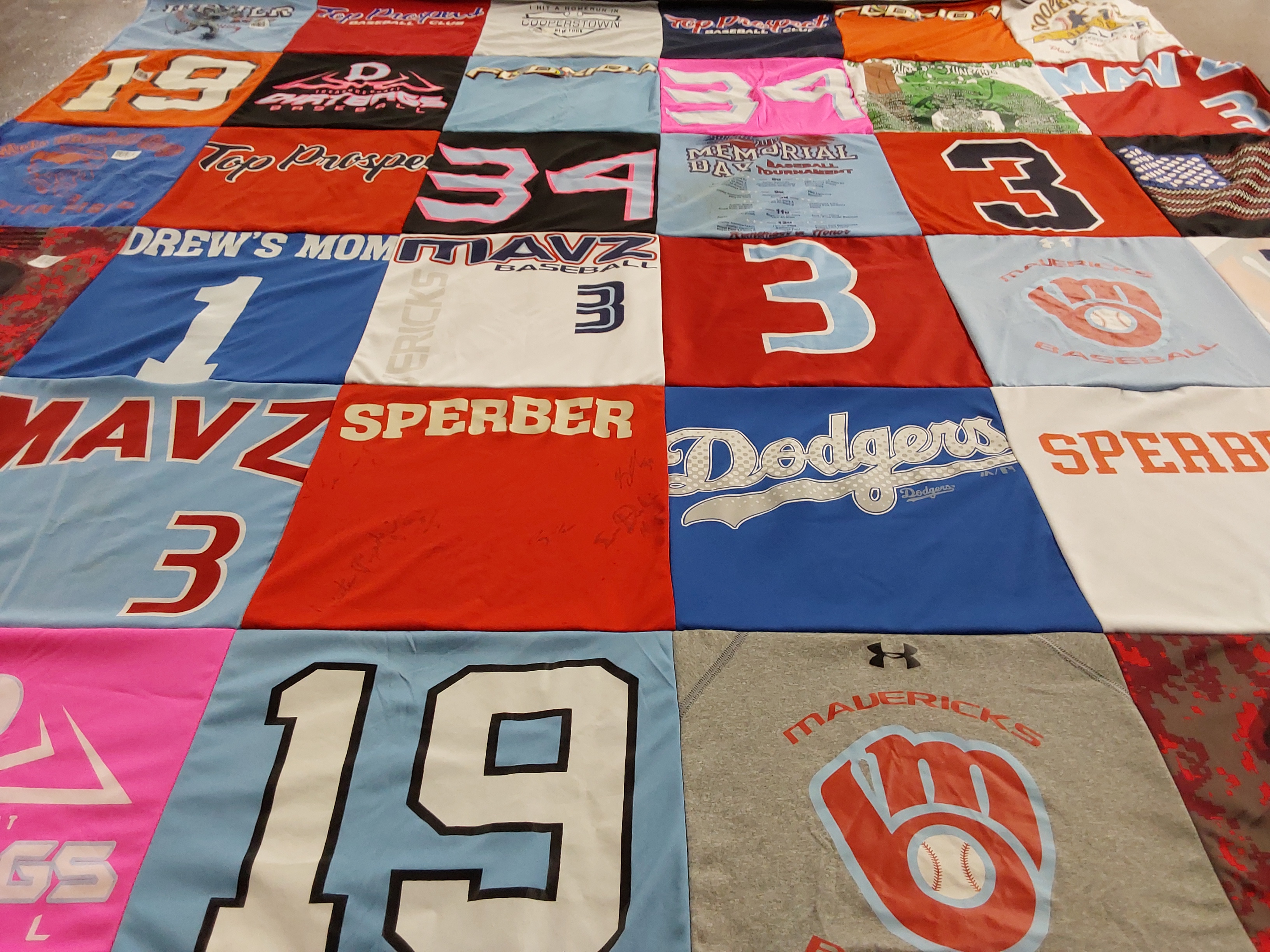 T-shirt quilt featuring dodgers by Tanya from FL