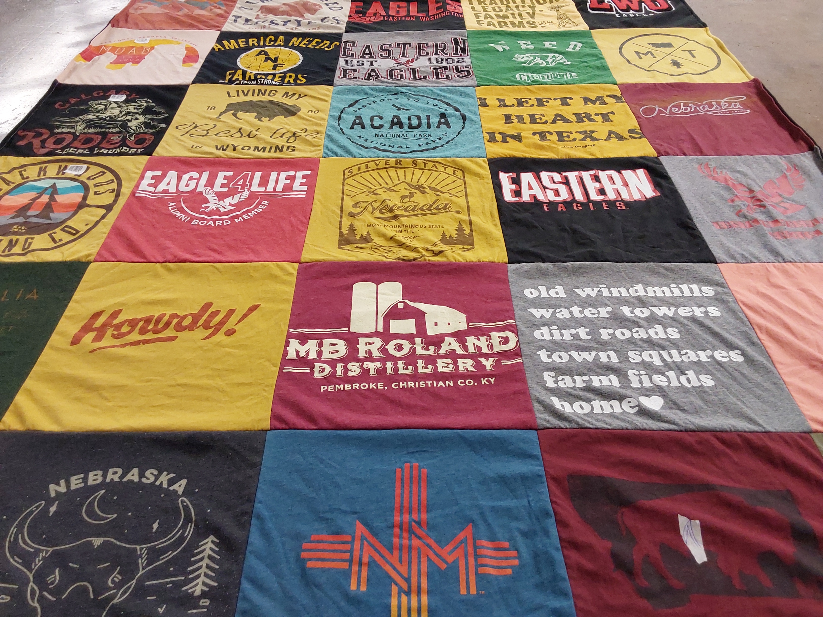 T-shirt quilt featuring eastern eagles by Stacey from WA