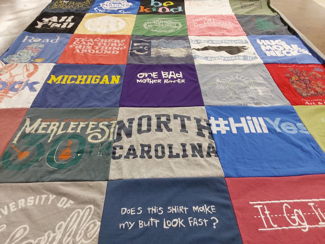 T-shirt quilt from university of asheville by Donna from NC
