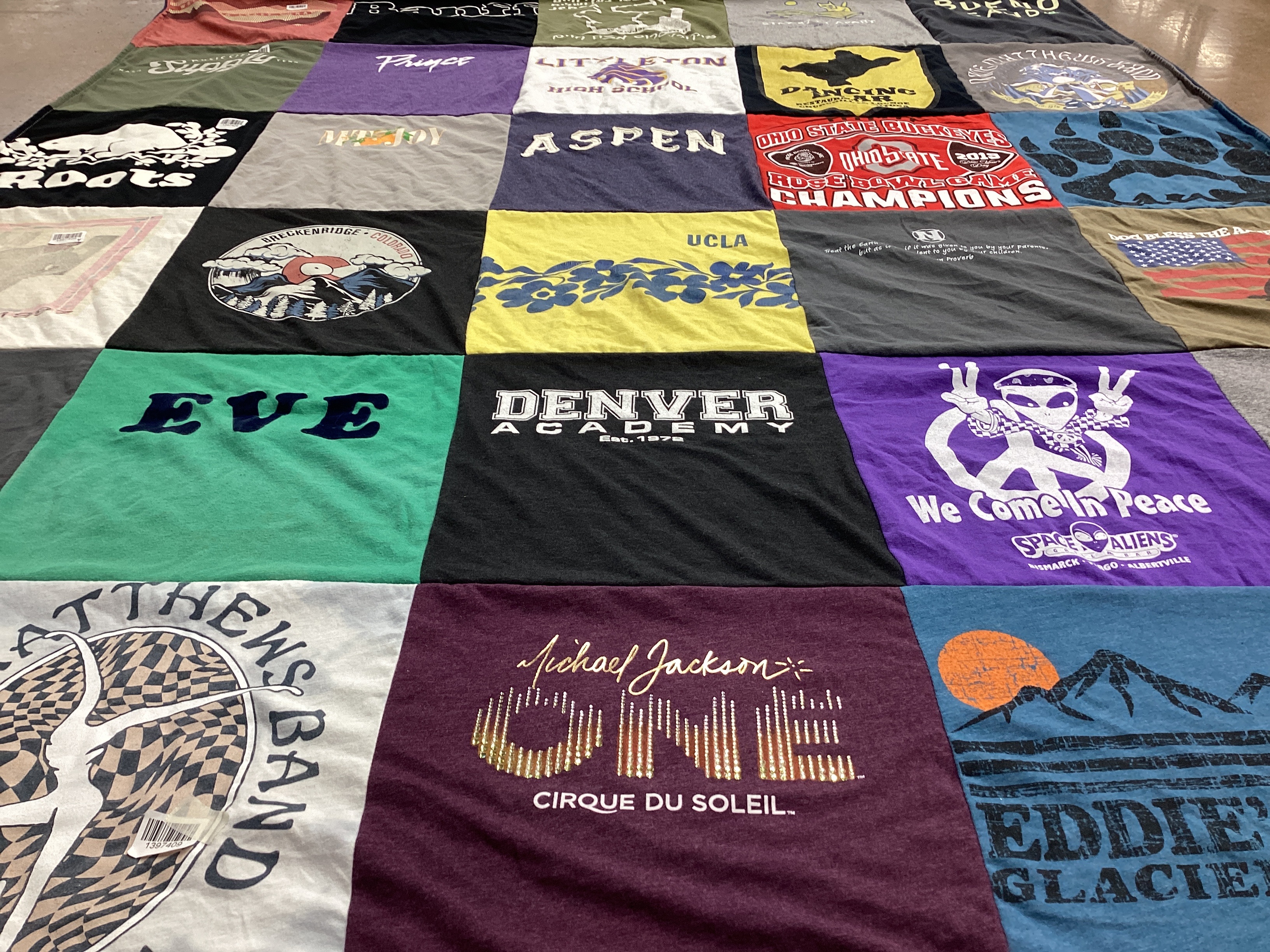 T-shirt quilt from ucla, ohio state university by Jenna from CO