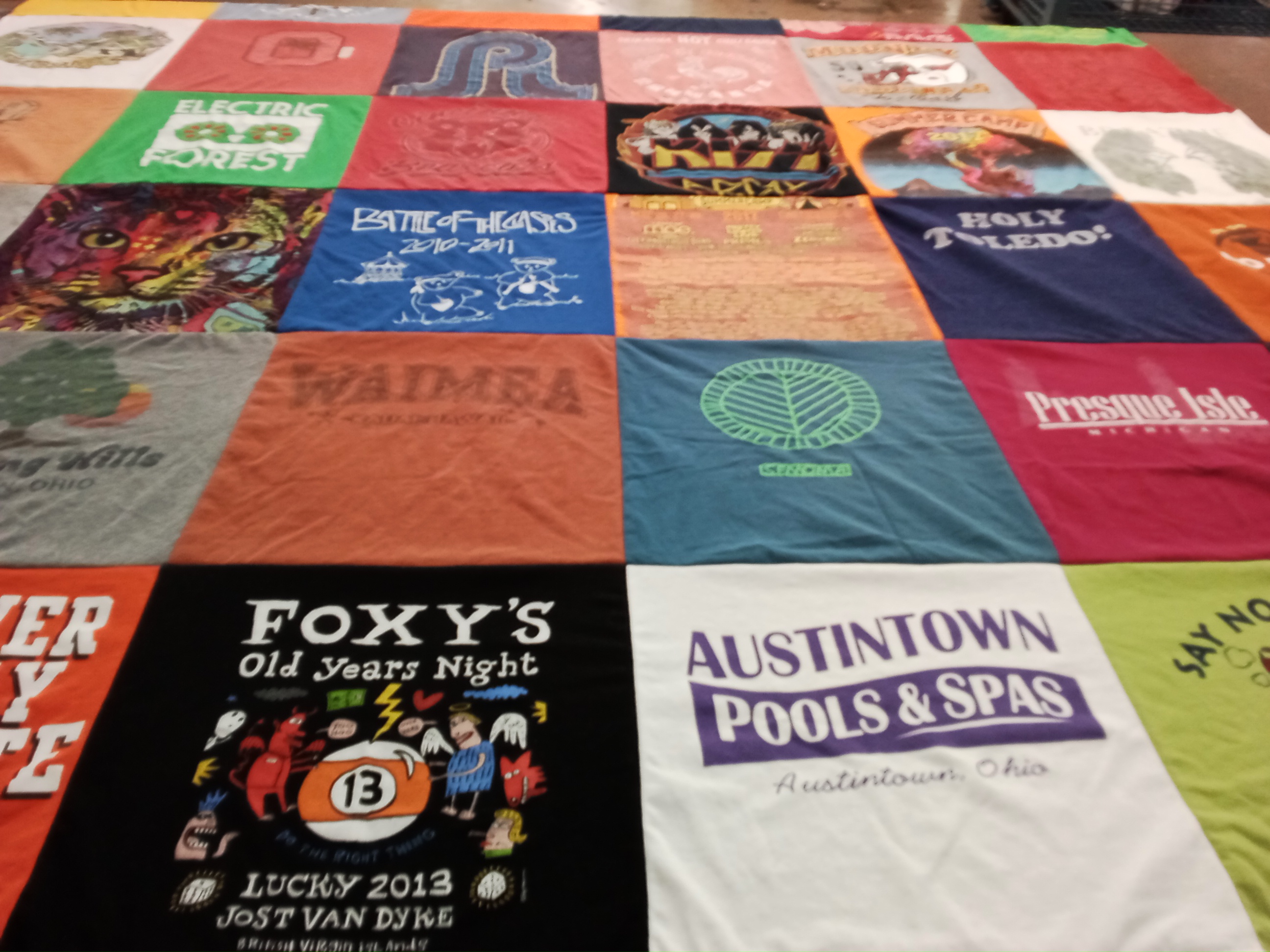 T-shirt quilt with music festivals, local events themes by robert from OH
