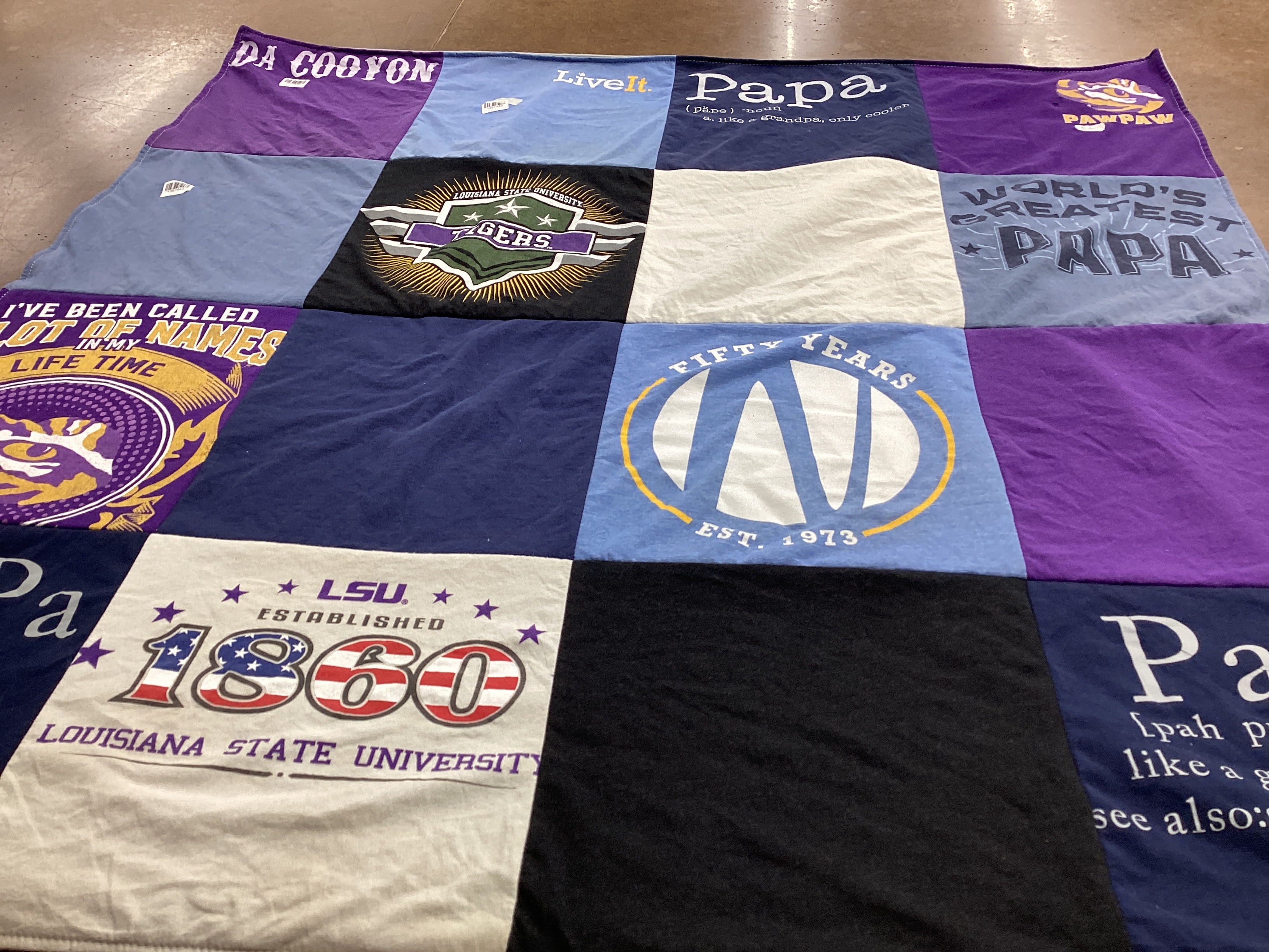 T-shirt quilt featuring tigers by Ta from LA