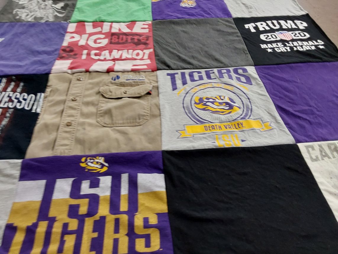 T-shirt quilt featuring lsu tigers by Ta from LA
