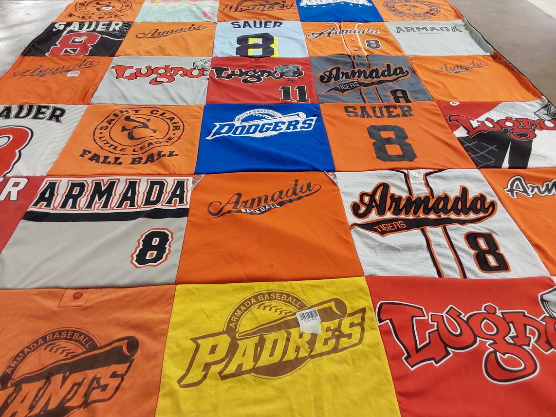 T-shirt quilt featuring armada tigers by Noel from MI