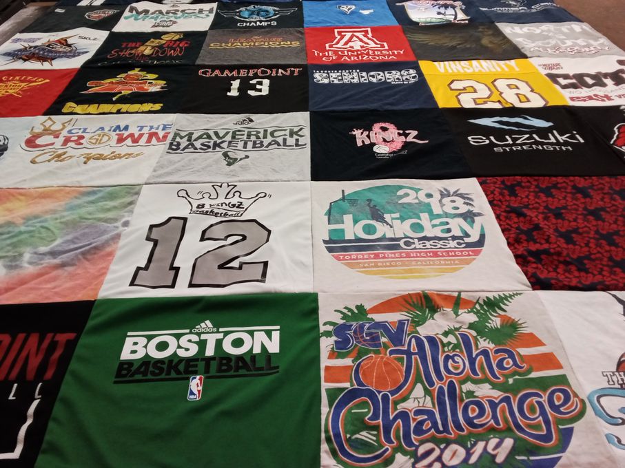 T-shirt quilt featuring boston basketball by Letitia from CA