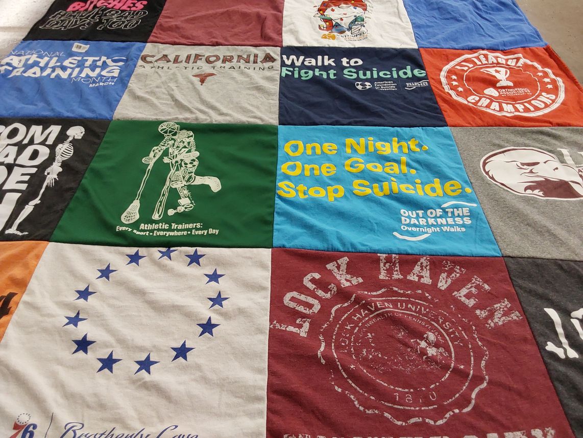 T-shirt quilt from lock haven university by Caralyn from PA