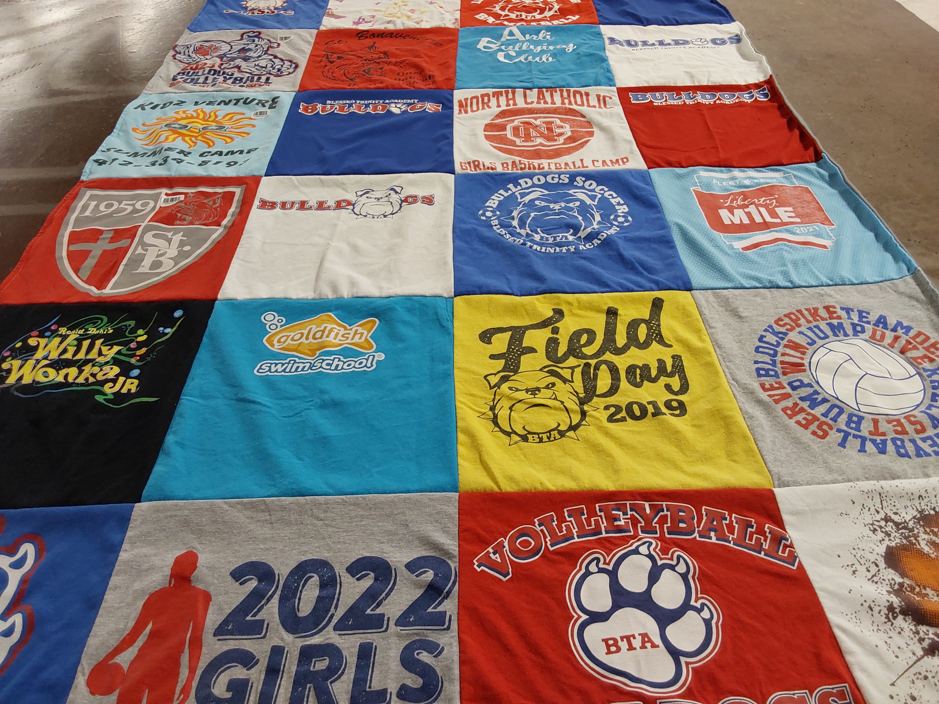 T-shirt quilt featuring bulldogs sports team by Jessica from PA