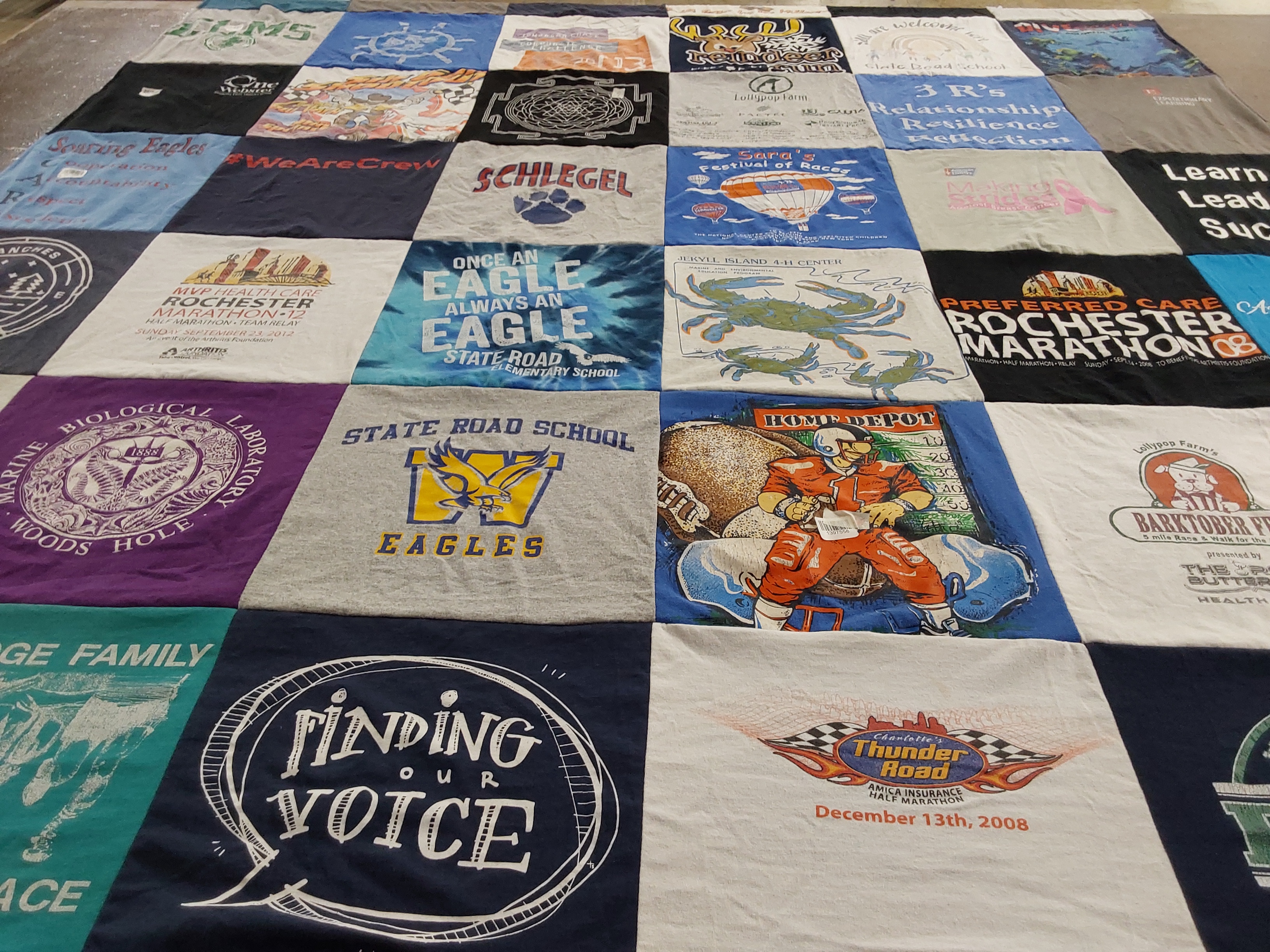 T-shirt quilt featuring eagles by Lucia from NY