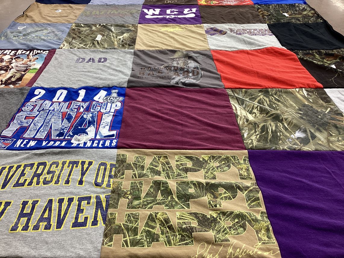 T-shirt quilt featuring new york rangers by Erin from NC