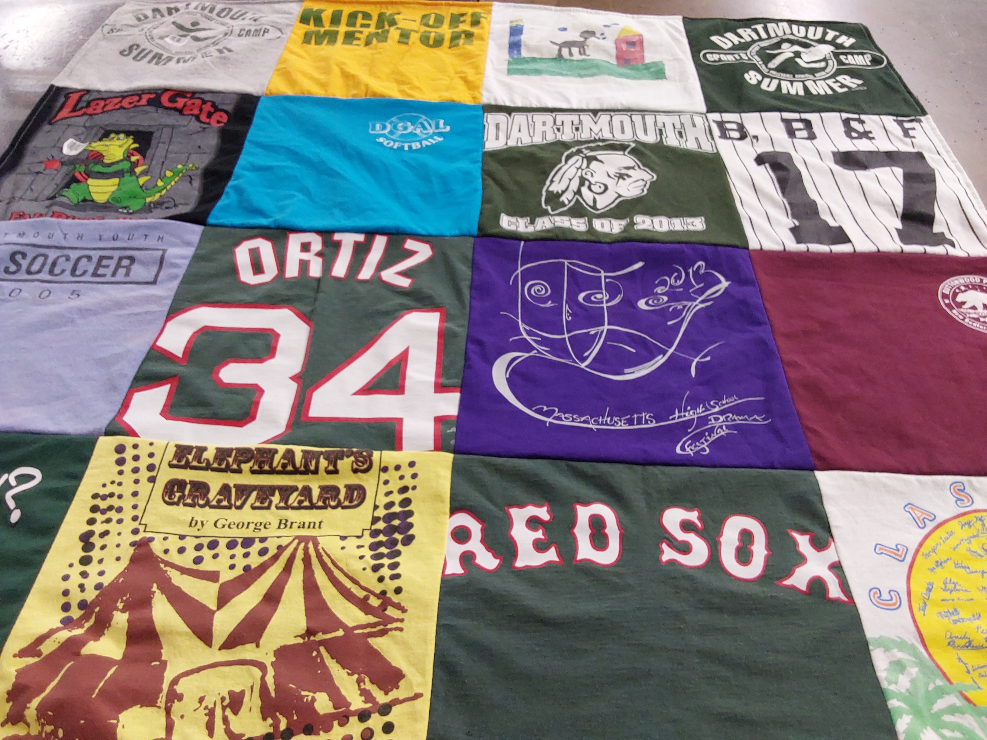 T-shirt quilt featuring red sox by Liliana from MA