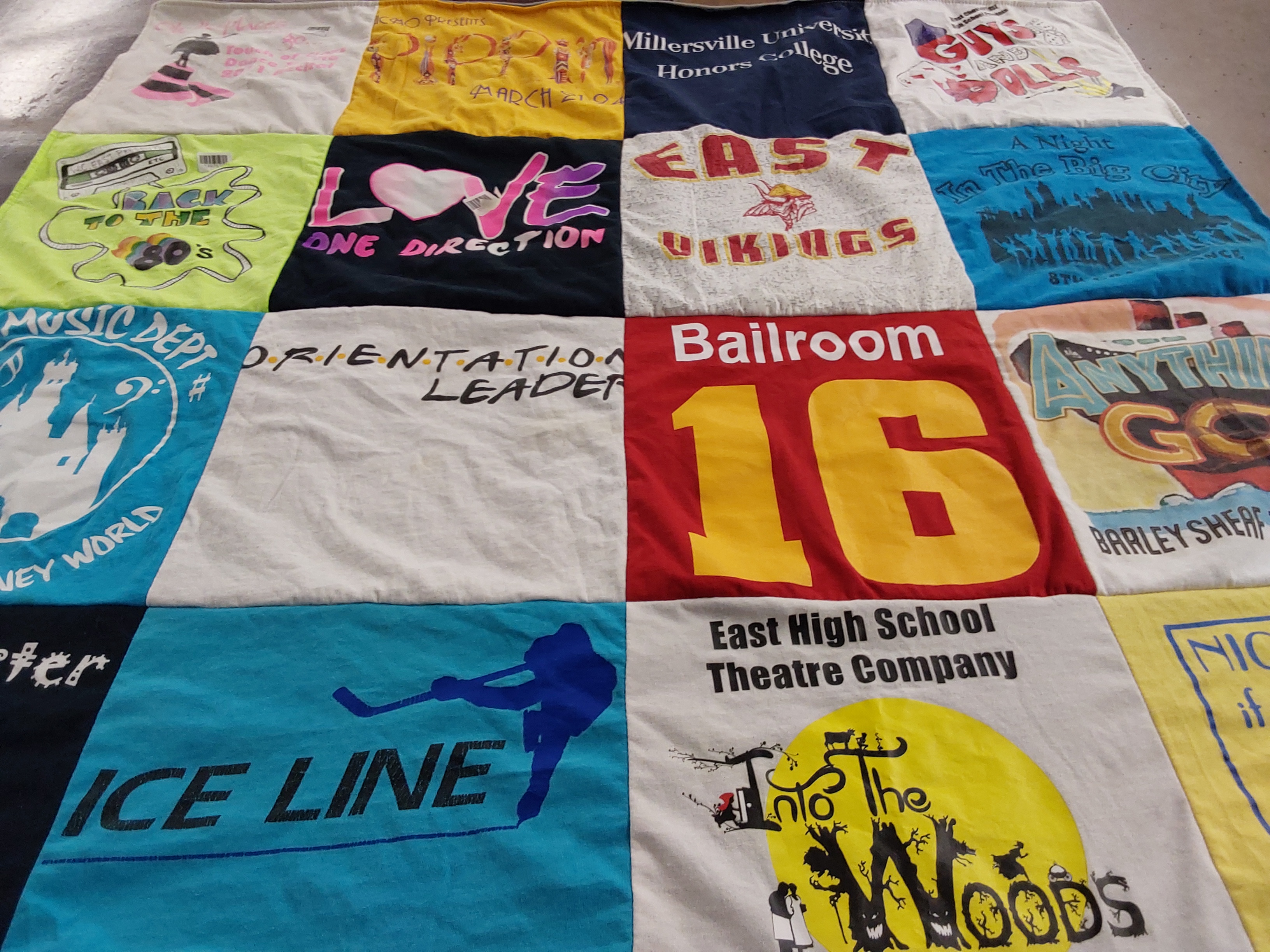 T-shirt quilt featuring vikings by harvey from PA