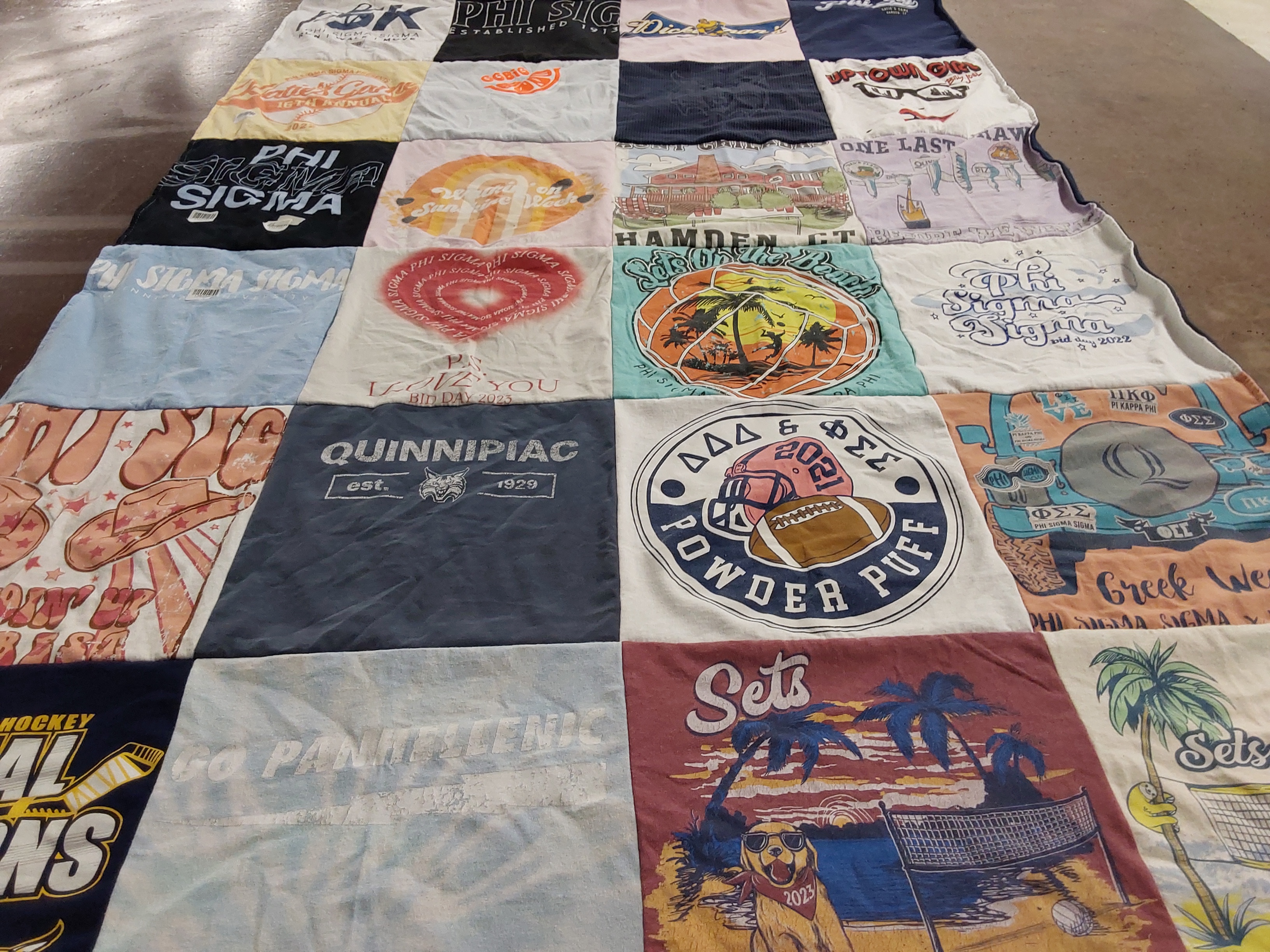 T-shirt quilt featuring quinnipiac university hockey by Lindsay from MA
