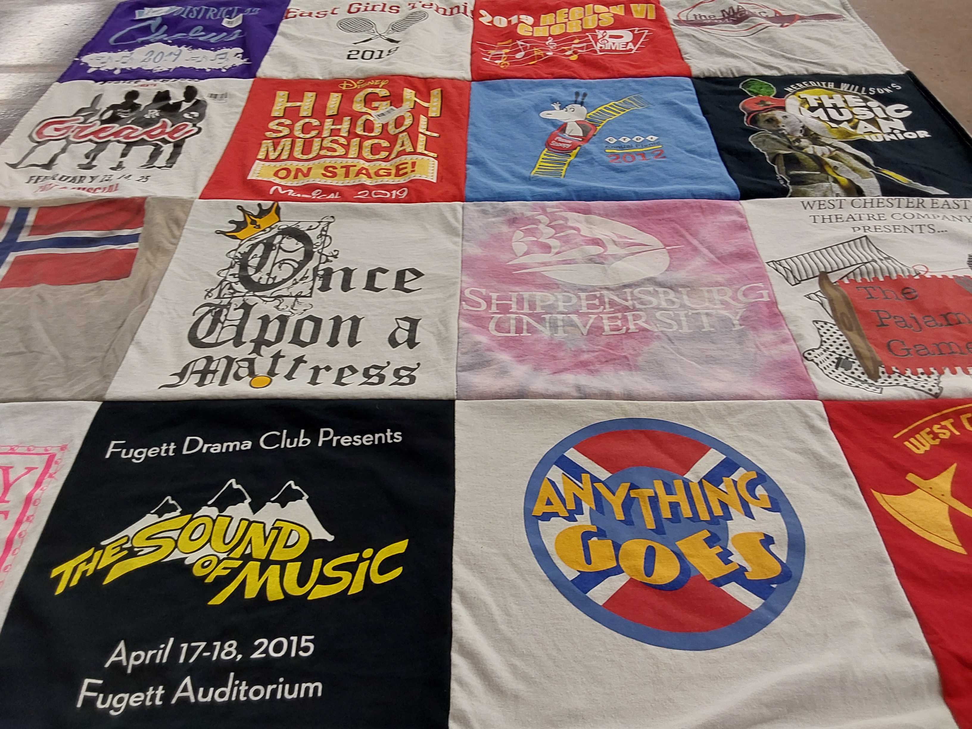 T-shirt quilt from shippensburg university by harvey from PA