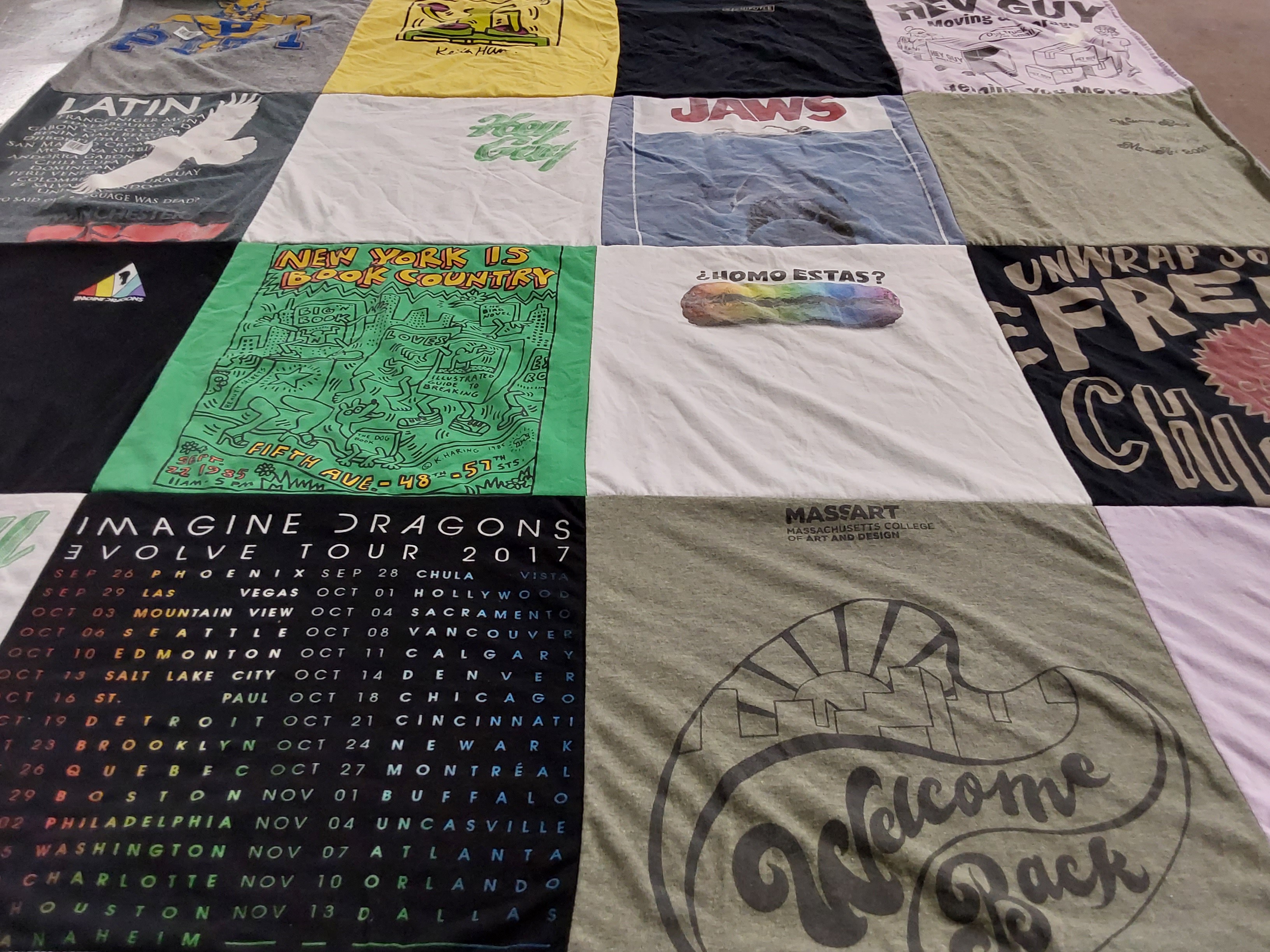 T-shirt quilt from massachusetts college of art and design by Vicky from MA